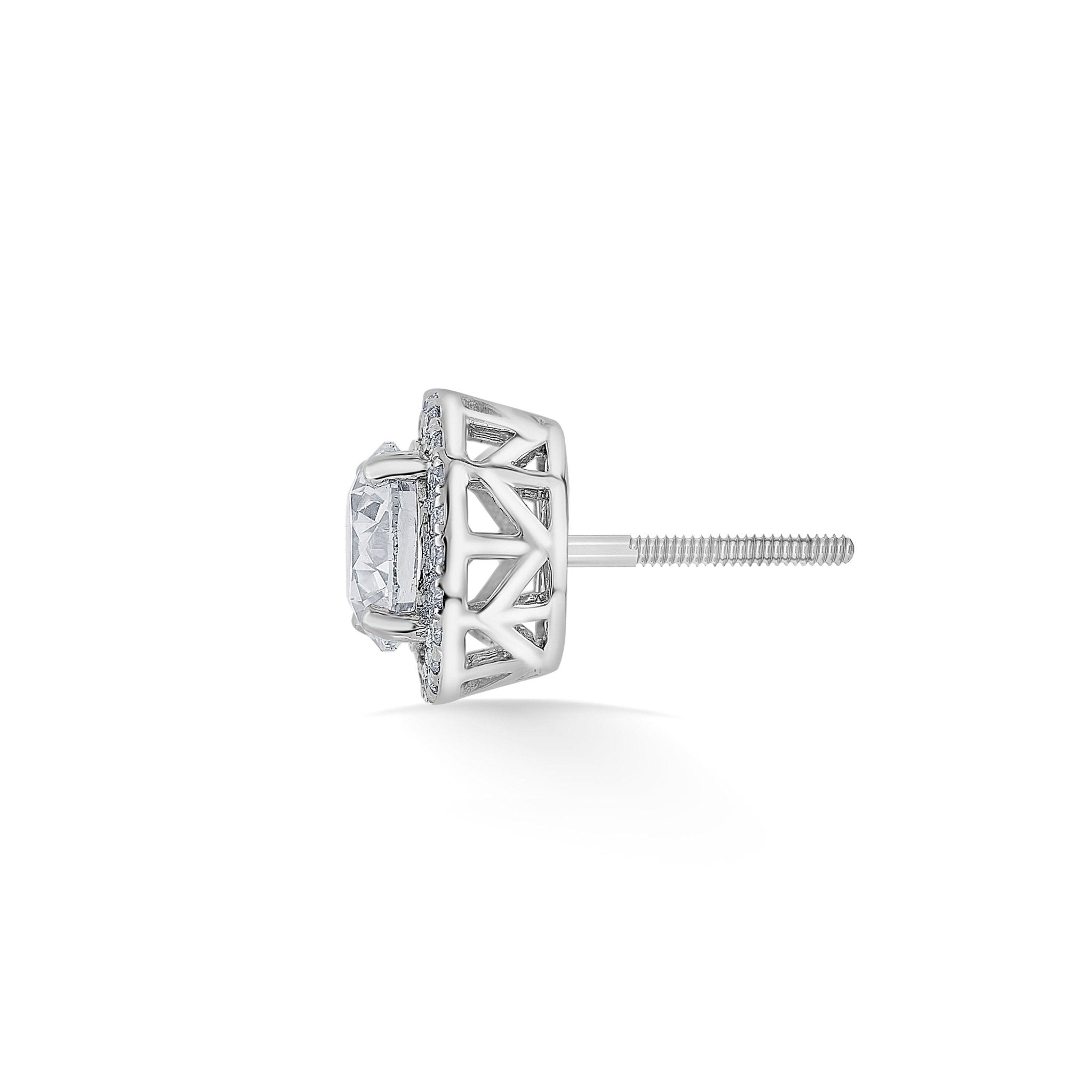 Zen Pirlanta 1.00 cts Round Halo Solitaire Earrings