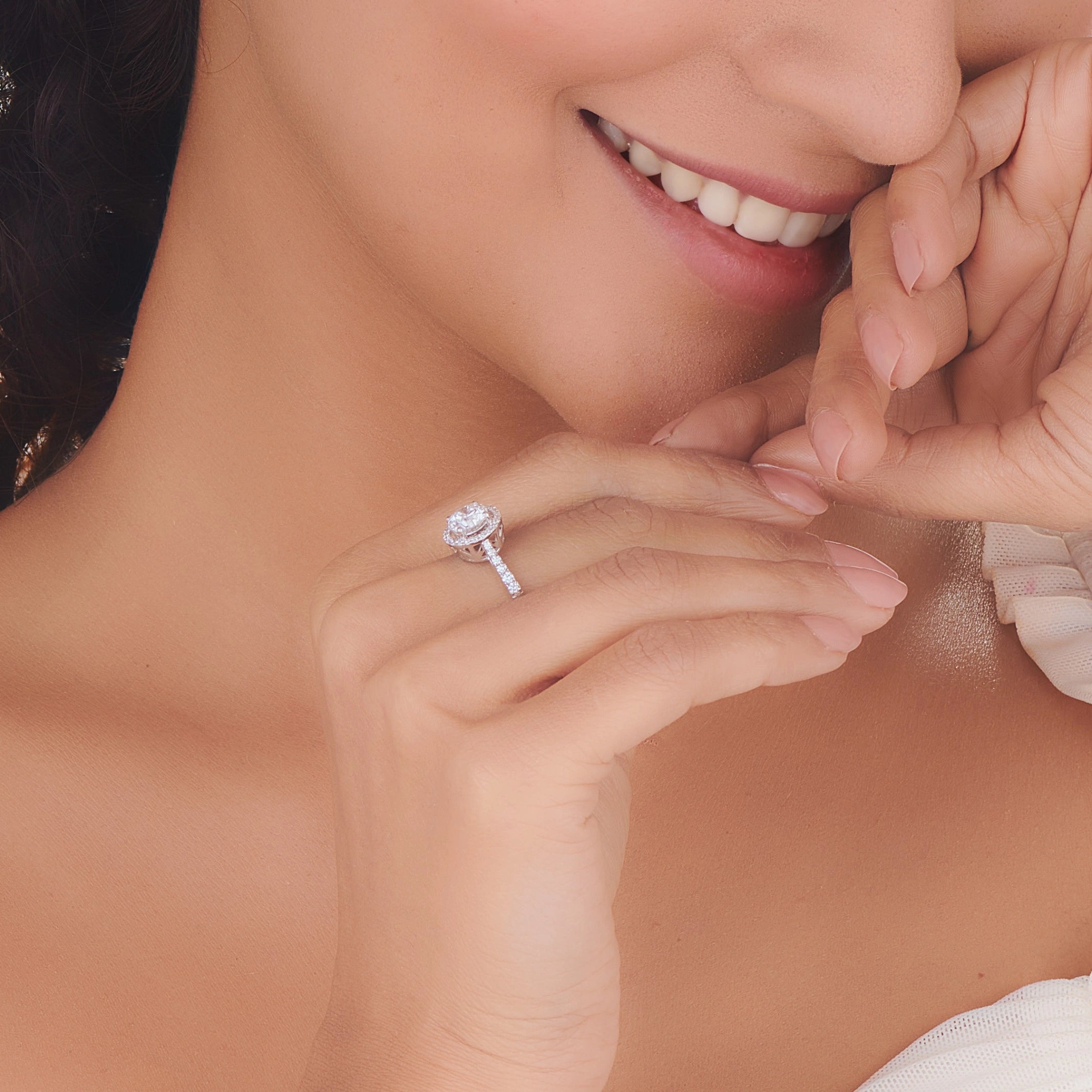 Zen Pirlanta Starburst Halo Ring - Zen Diamond India