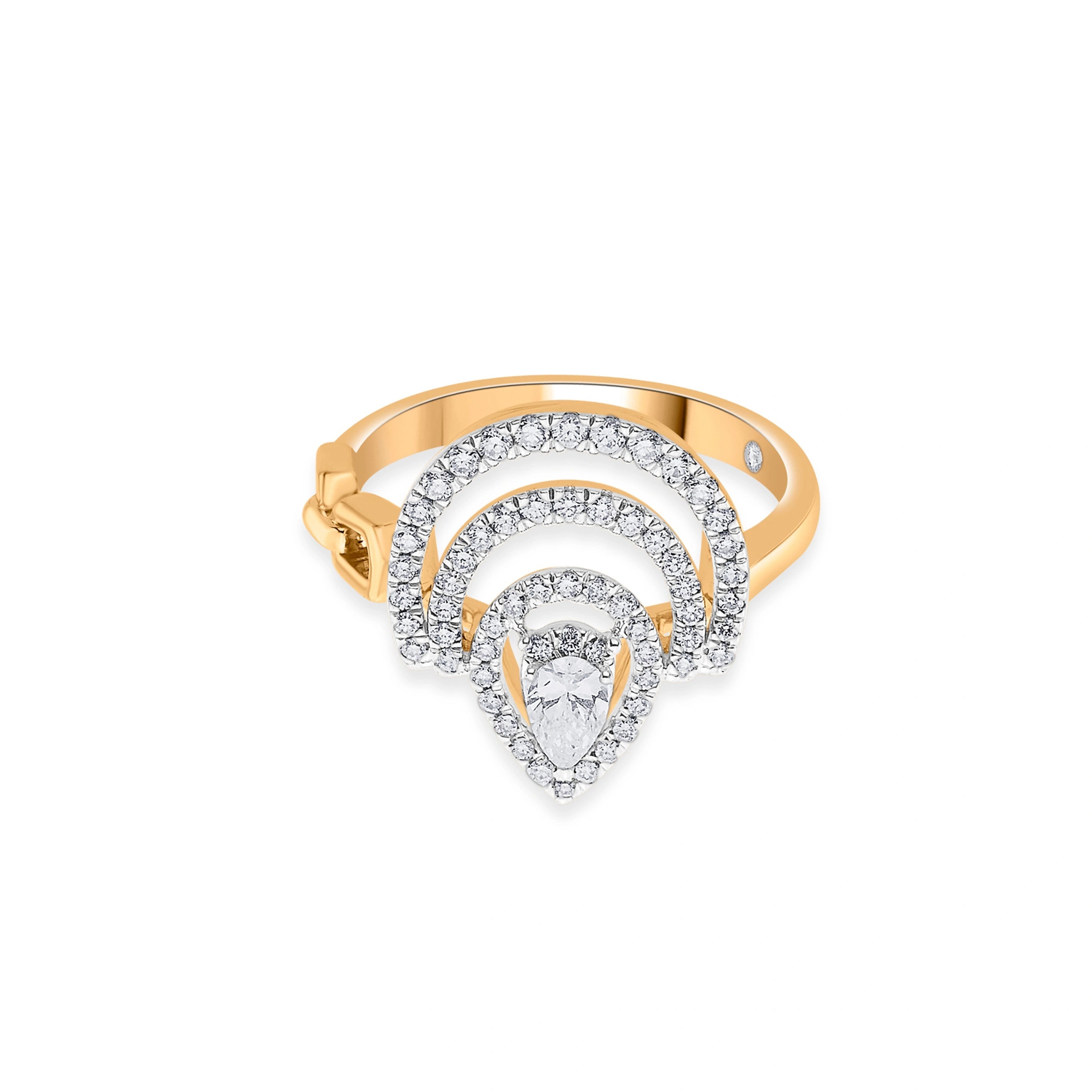 Celest Vibrant Arch Pave Ring - Zen Diamond India