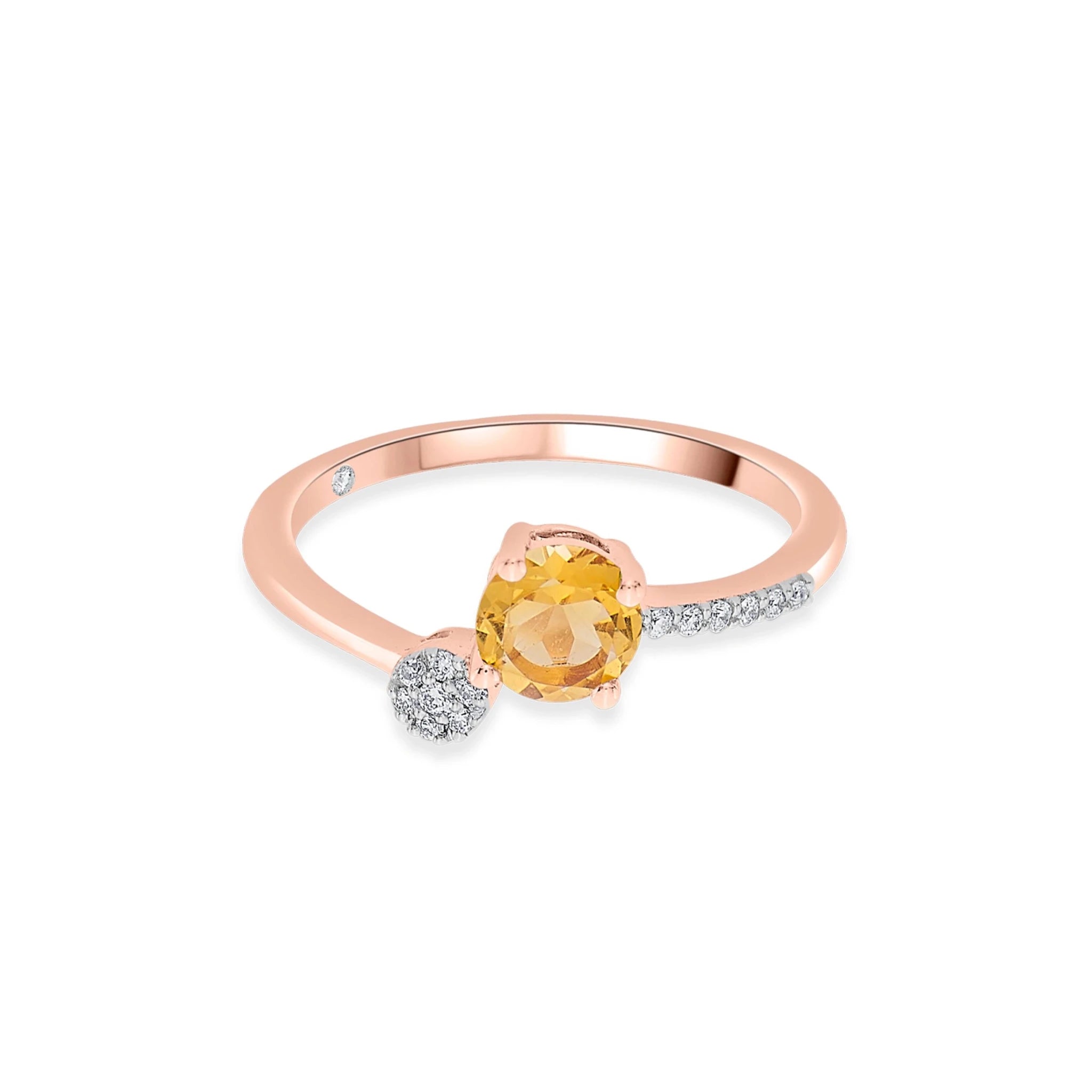 Color Pop Twist and Dazzle Ring in Citrine - Zen Diamond India