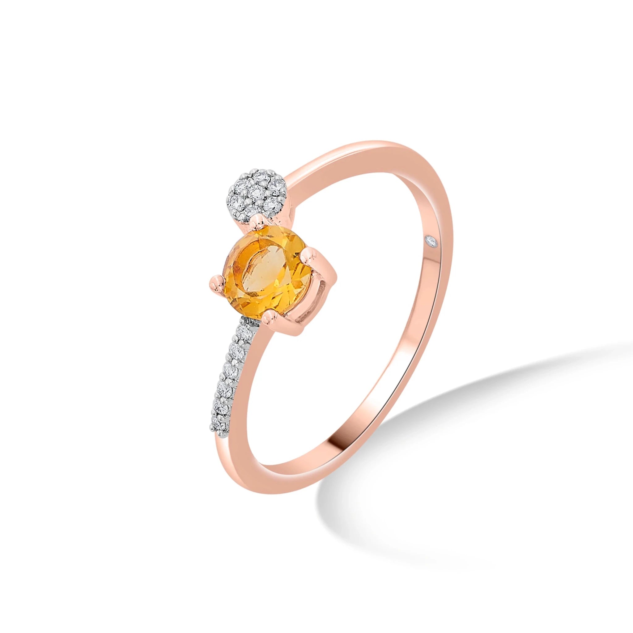 Color Pop Twist and Dazzle Ring in Citrine - Zen Diamond India