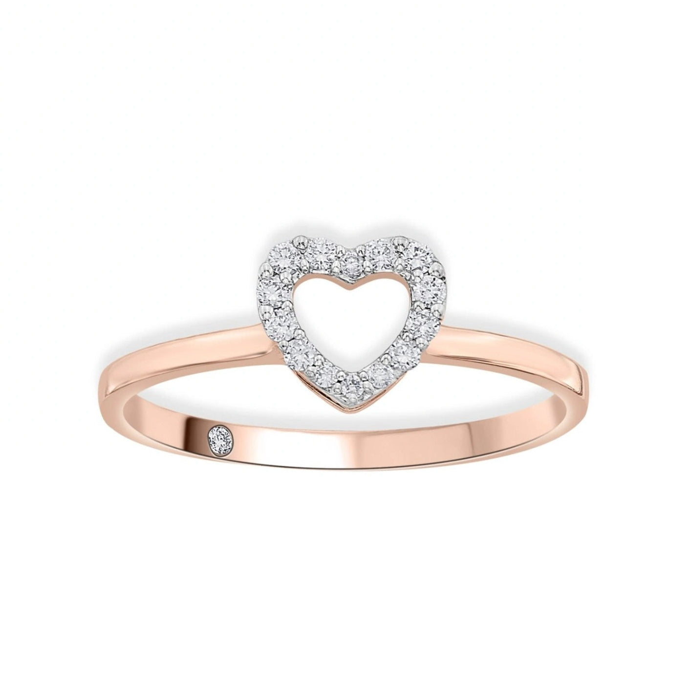 Love Knot Diamond Whisper Heart Ring