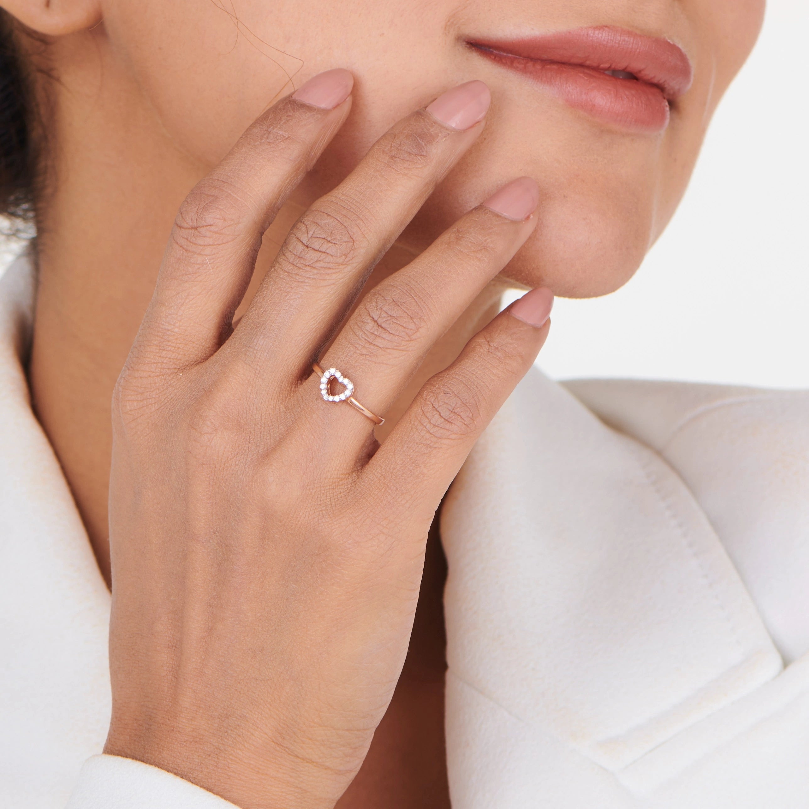 Love Knot Diamond Whisper Heart Ring