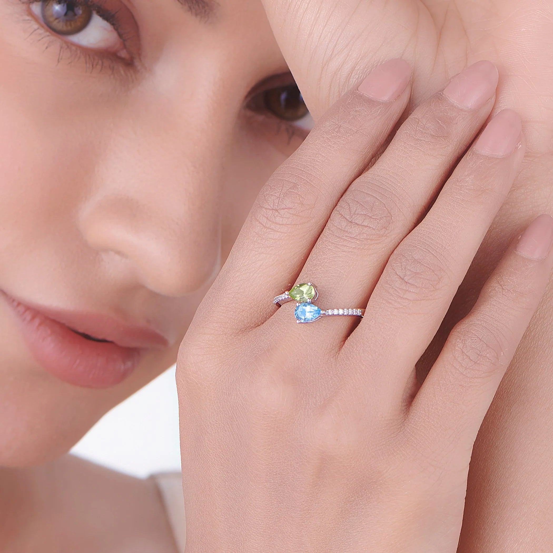 Color Pop Statement Spark Duo Ring - Zen Diamond India