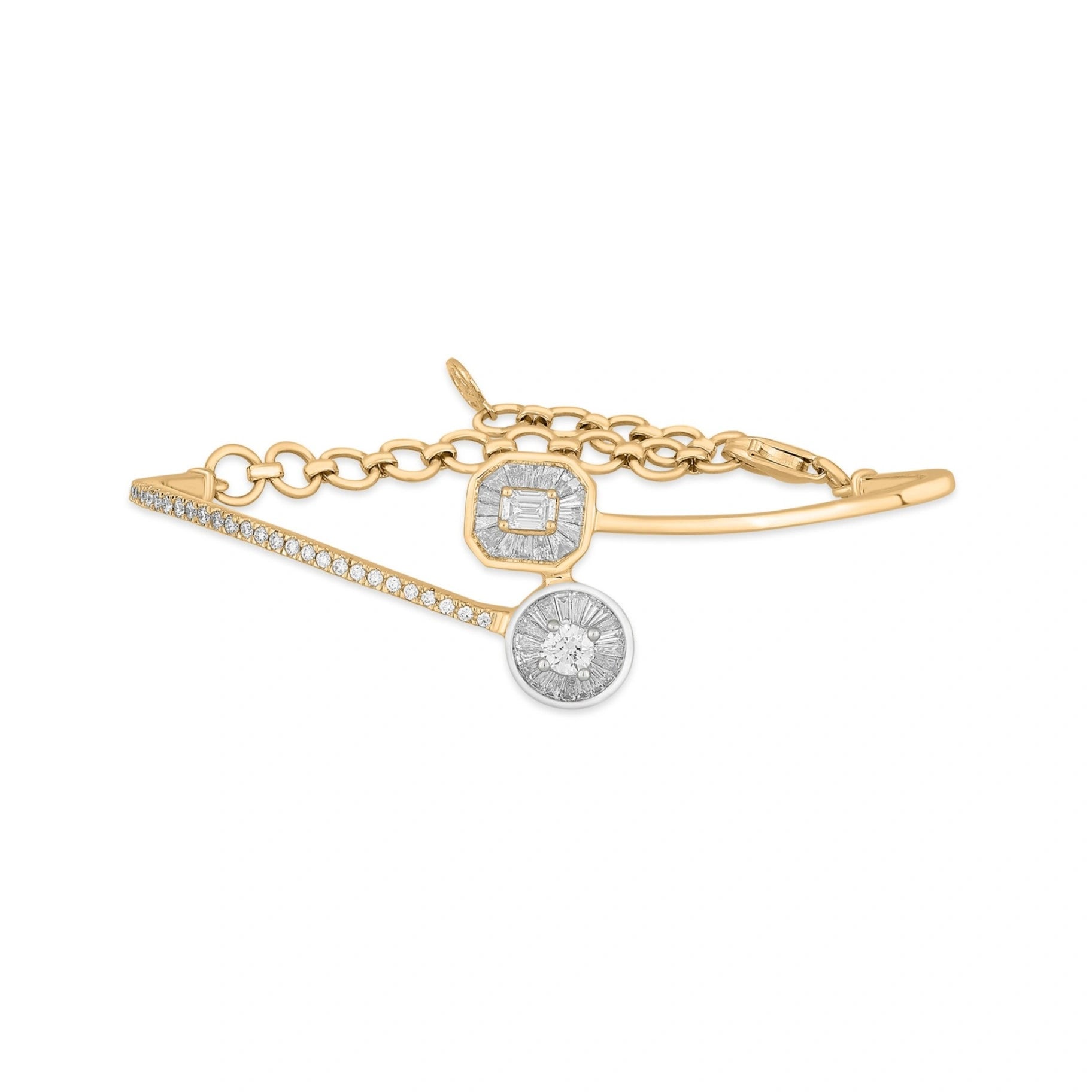 Iris Square & Round Pave Bracelet - Zen Diamond India