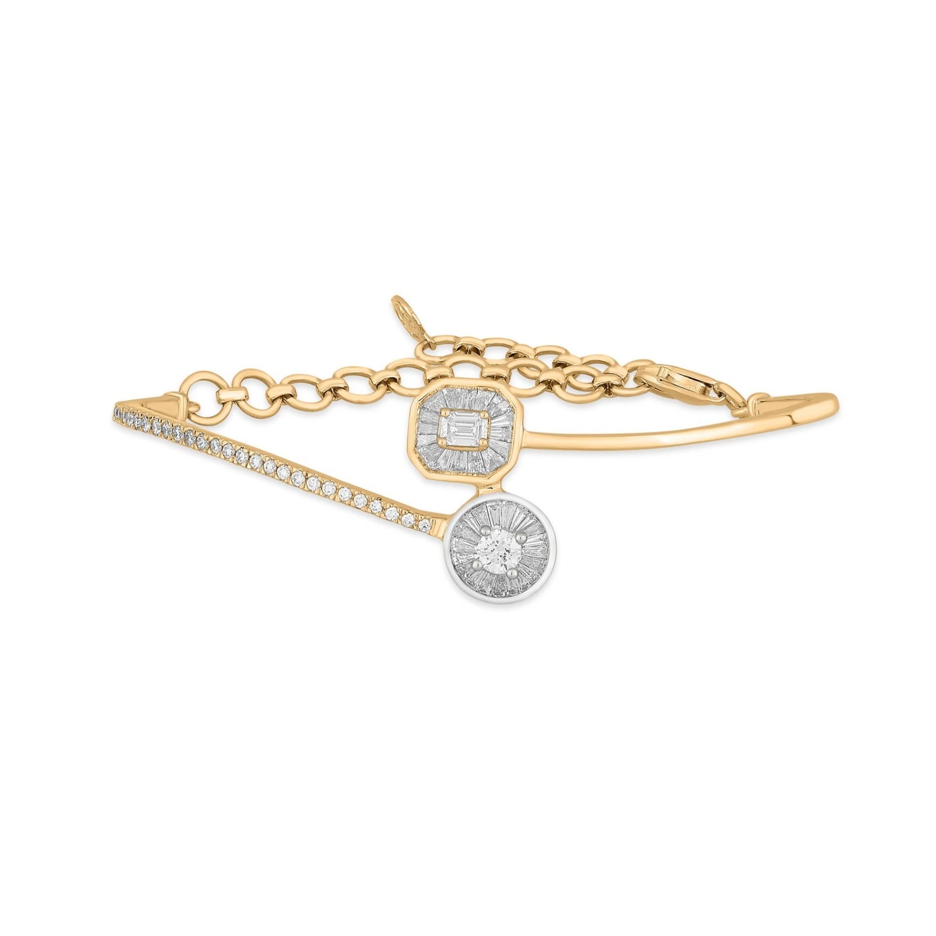 Iris Square & Round Pave Bracelet - Zen Diamond India