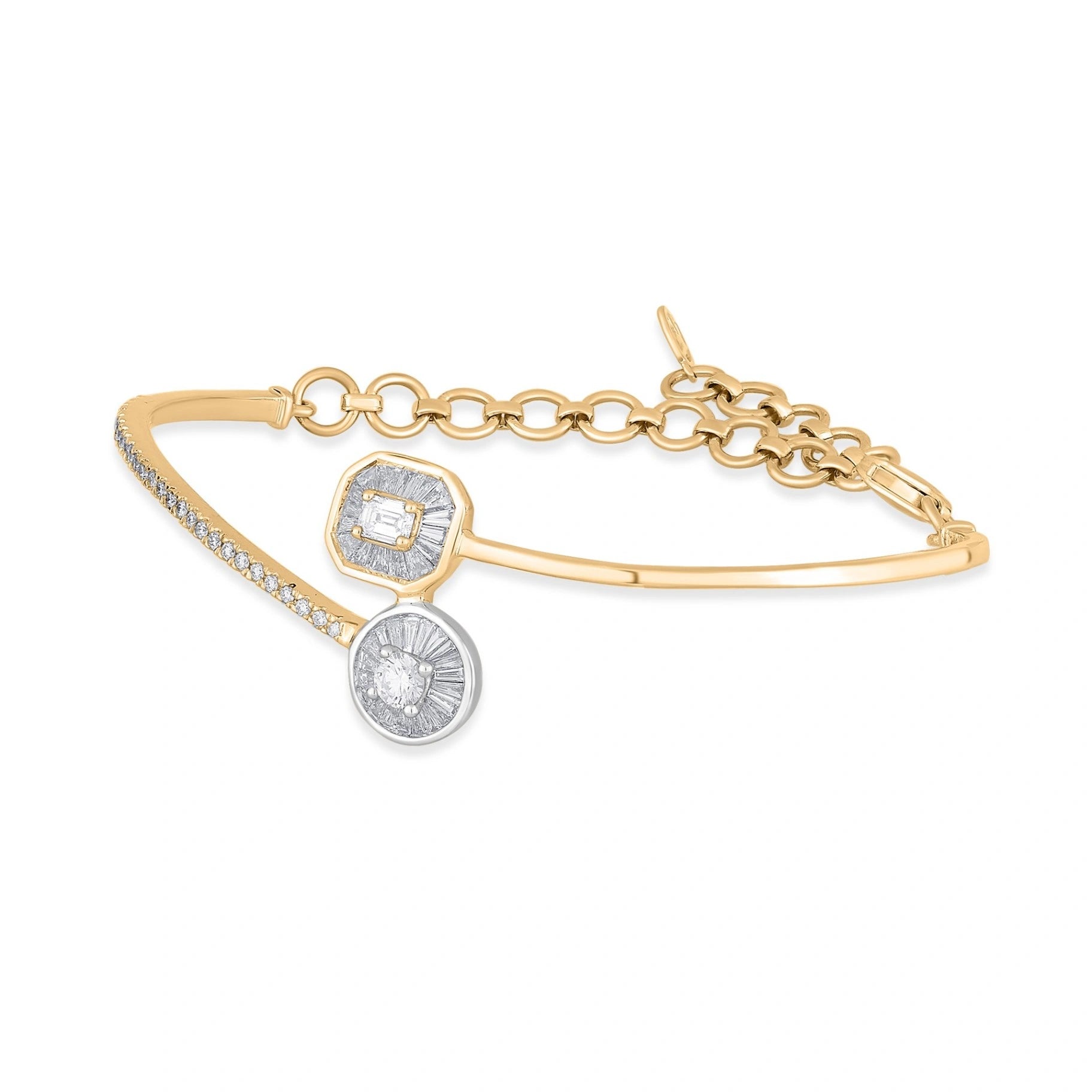Iris Square & Round Pave Bracelet - Zen Diamond India