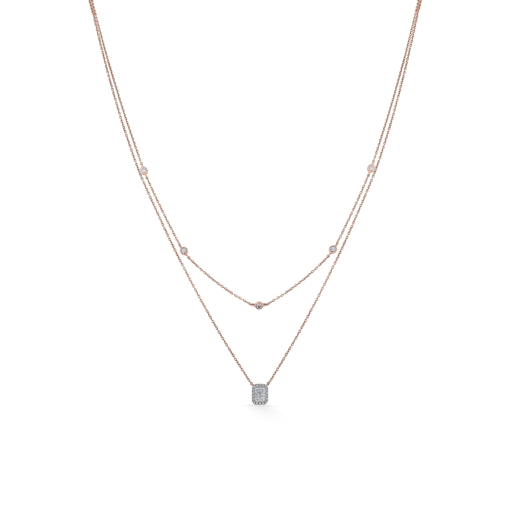Deck Up Dual Layer Emerald Necklace - Zen Diamond India
