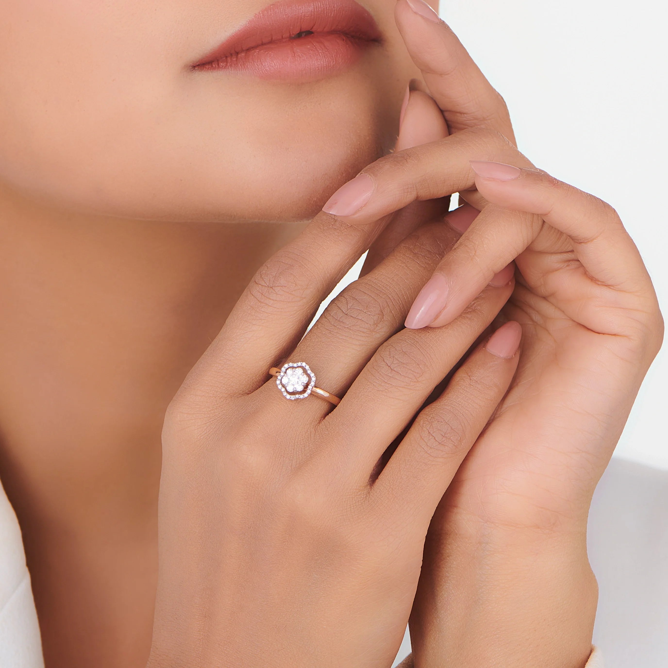 Sassy Rose Bloom Radiance Ring - Zen Diamond India