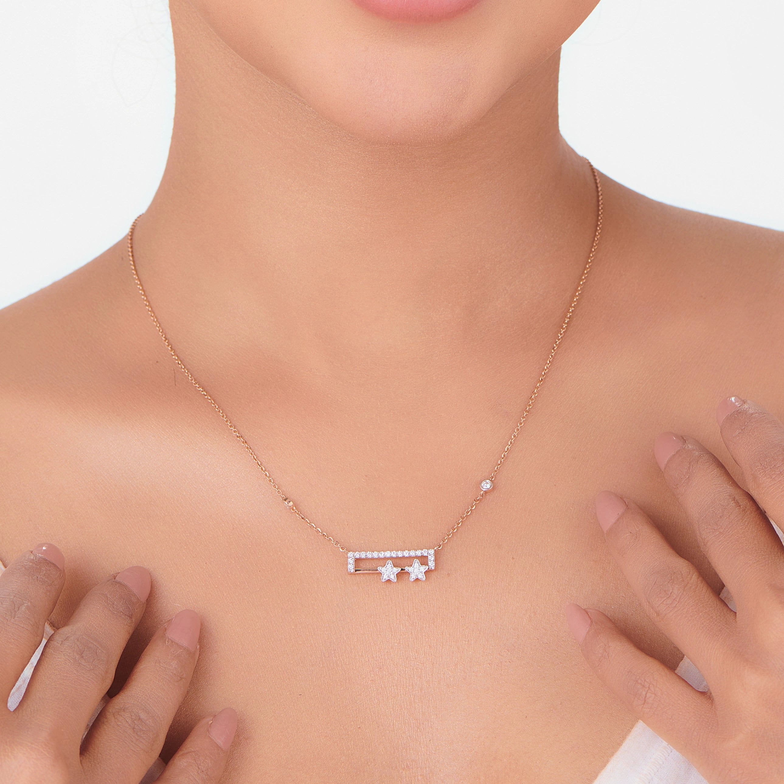 Stellar Duo Glam Pendant - Zen Diamond India