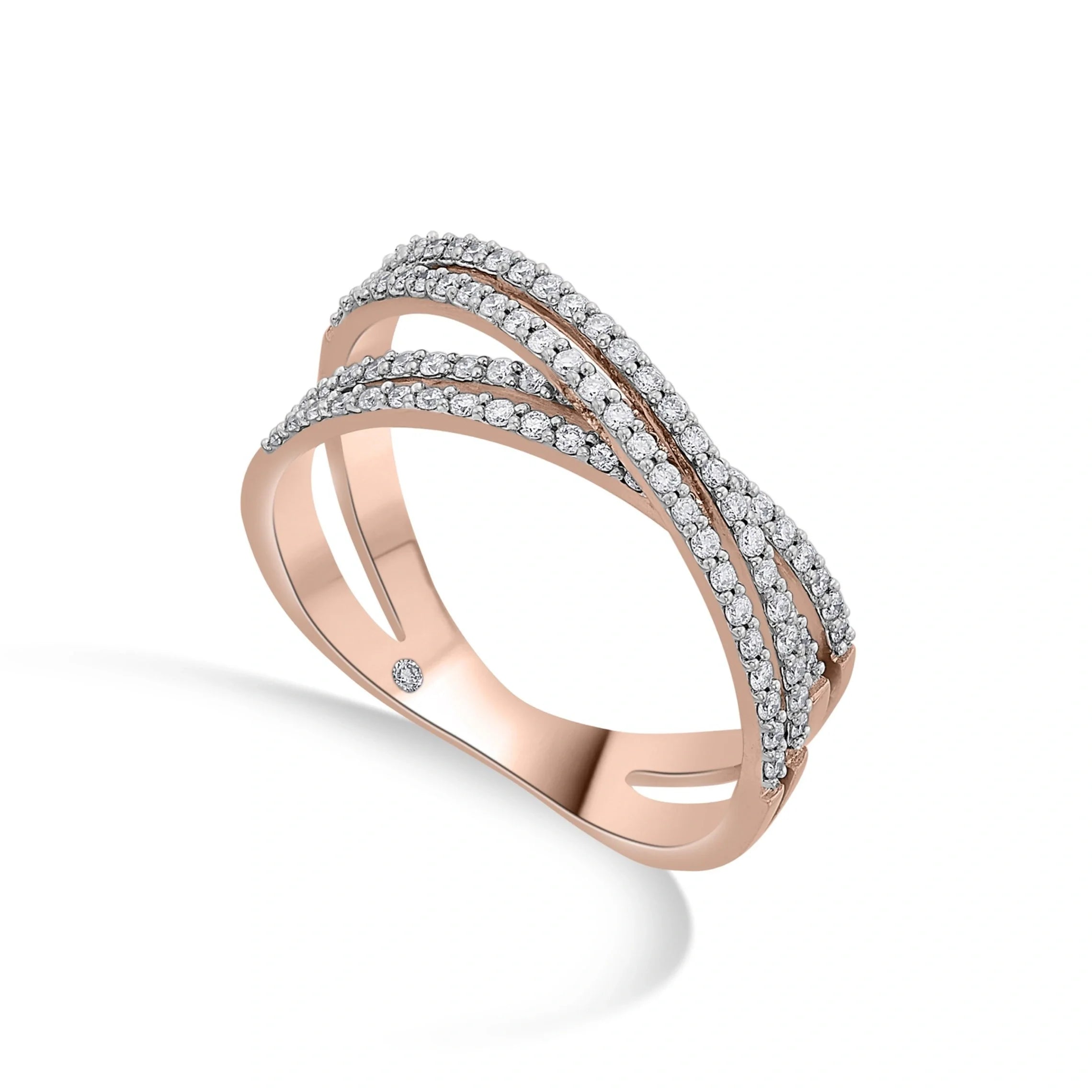 Sassy Twilight Luxe Crossover Ring - Zen Diamond India