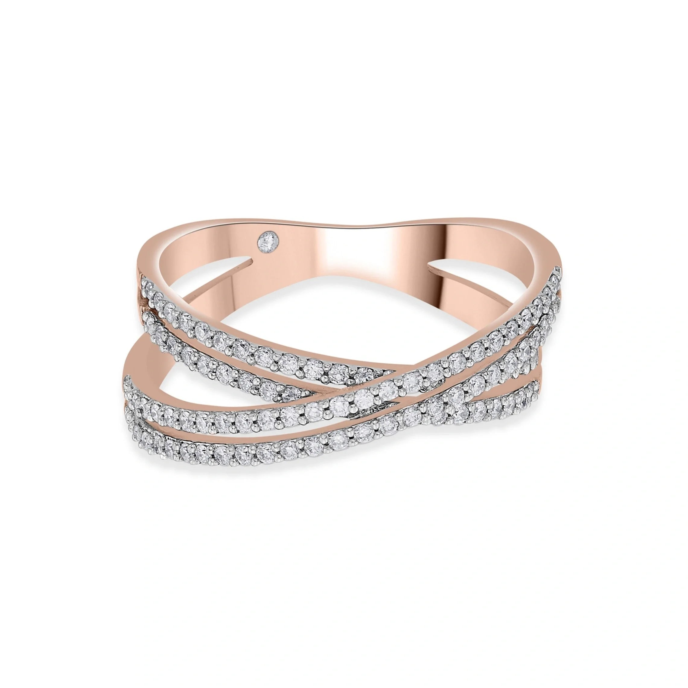 Sassy Twilight Luxe Crossover Ring - Zen Diamond India