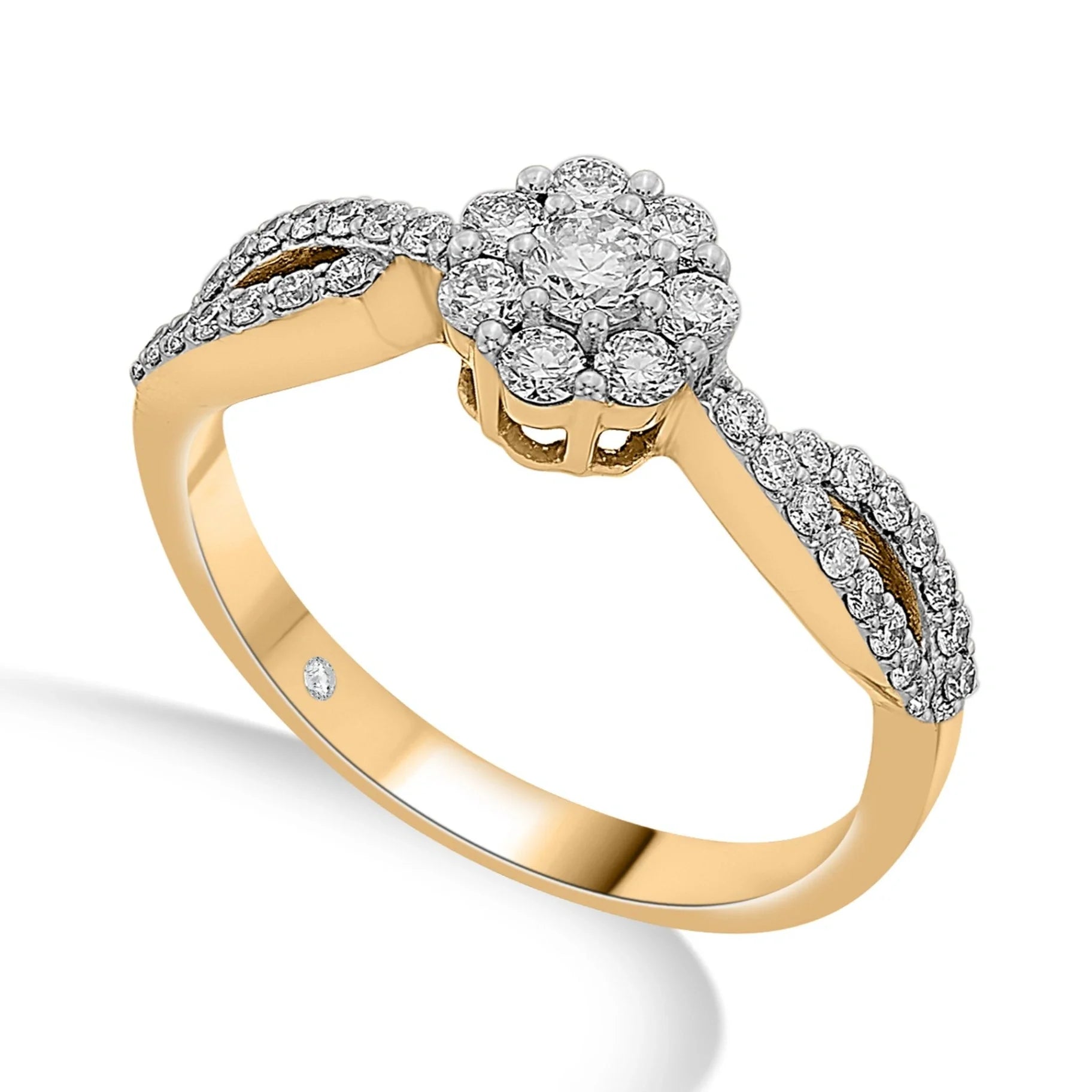 Sassy Golden Bloom Elegance Ring - Zen Diamond India