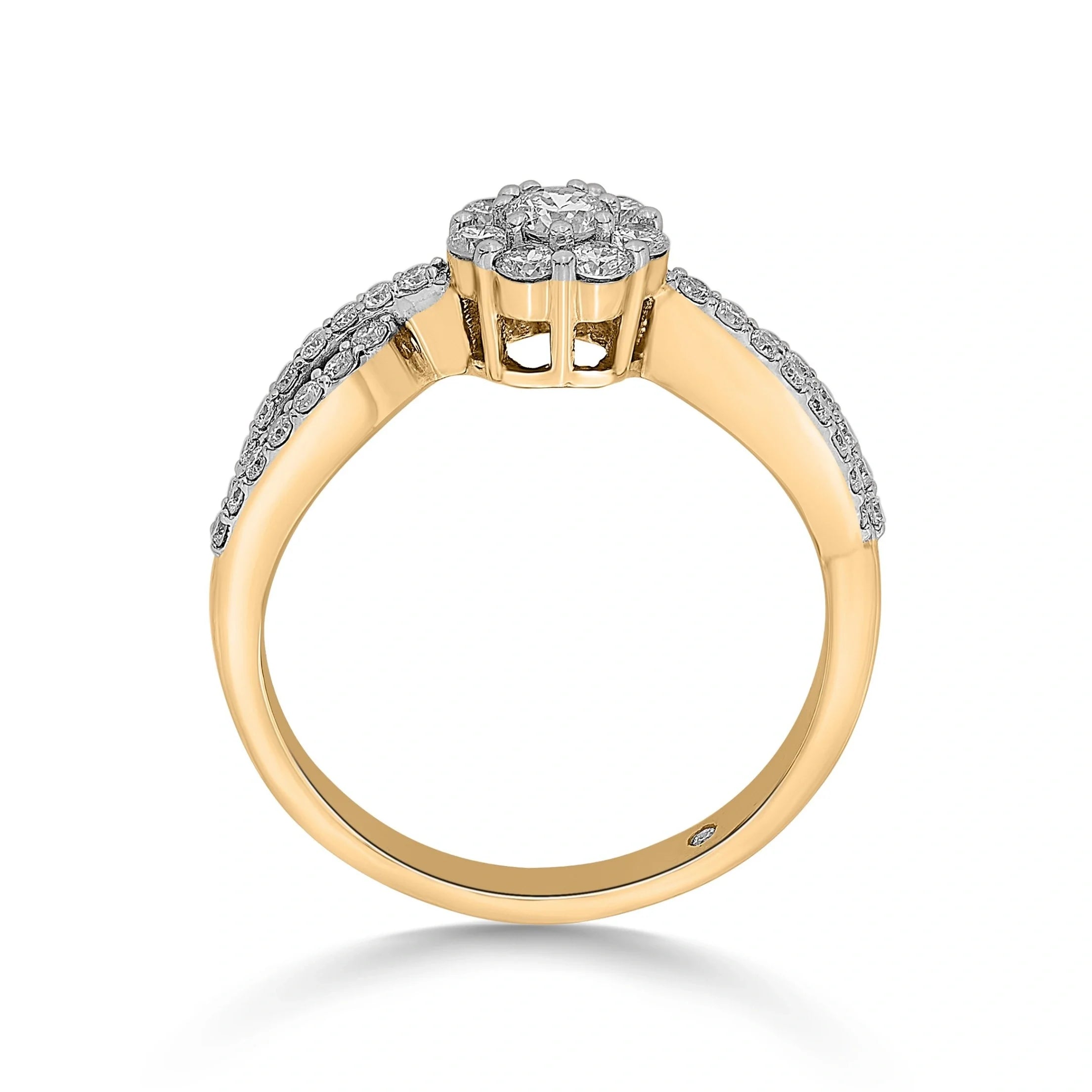 Sassy Golden Bloom Elegance Ring - Zen Diamond India