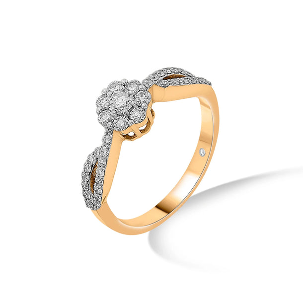 Sassy Golden Bloom Elegance Ring - Zen Diamond India