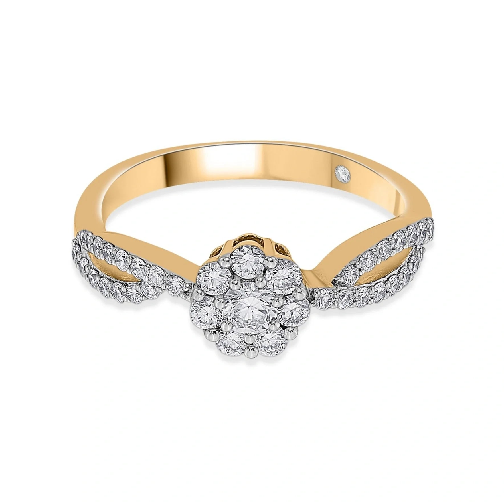 Sassy Golden Bloom Elegance Ring - Zen Diamond India