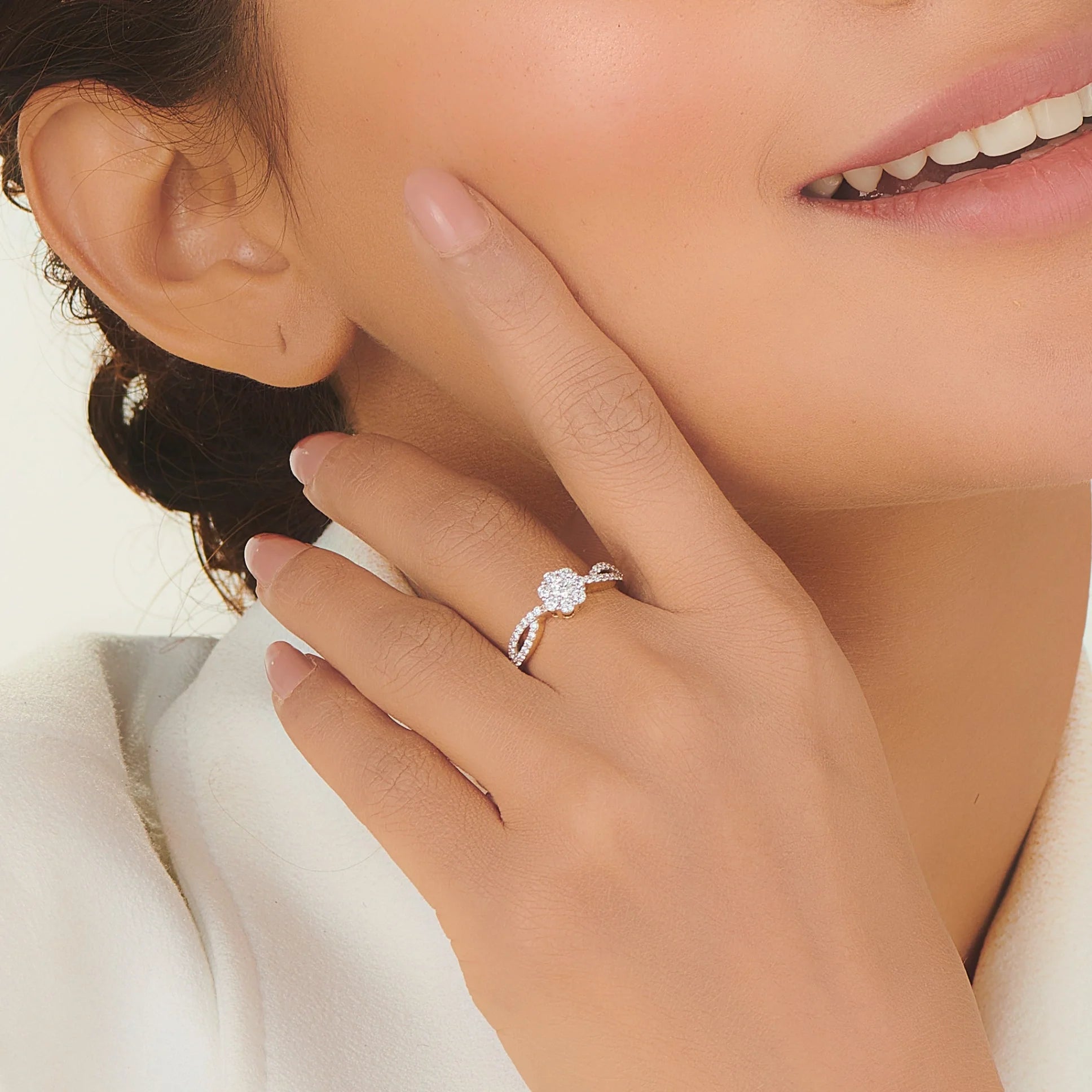 Sassy Golden Bloom Elegance Ring - Zen Diamond India