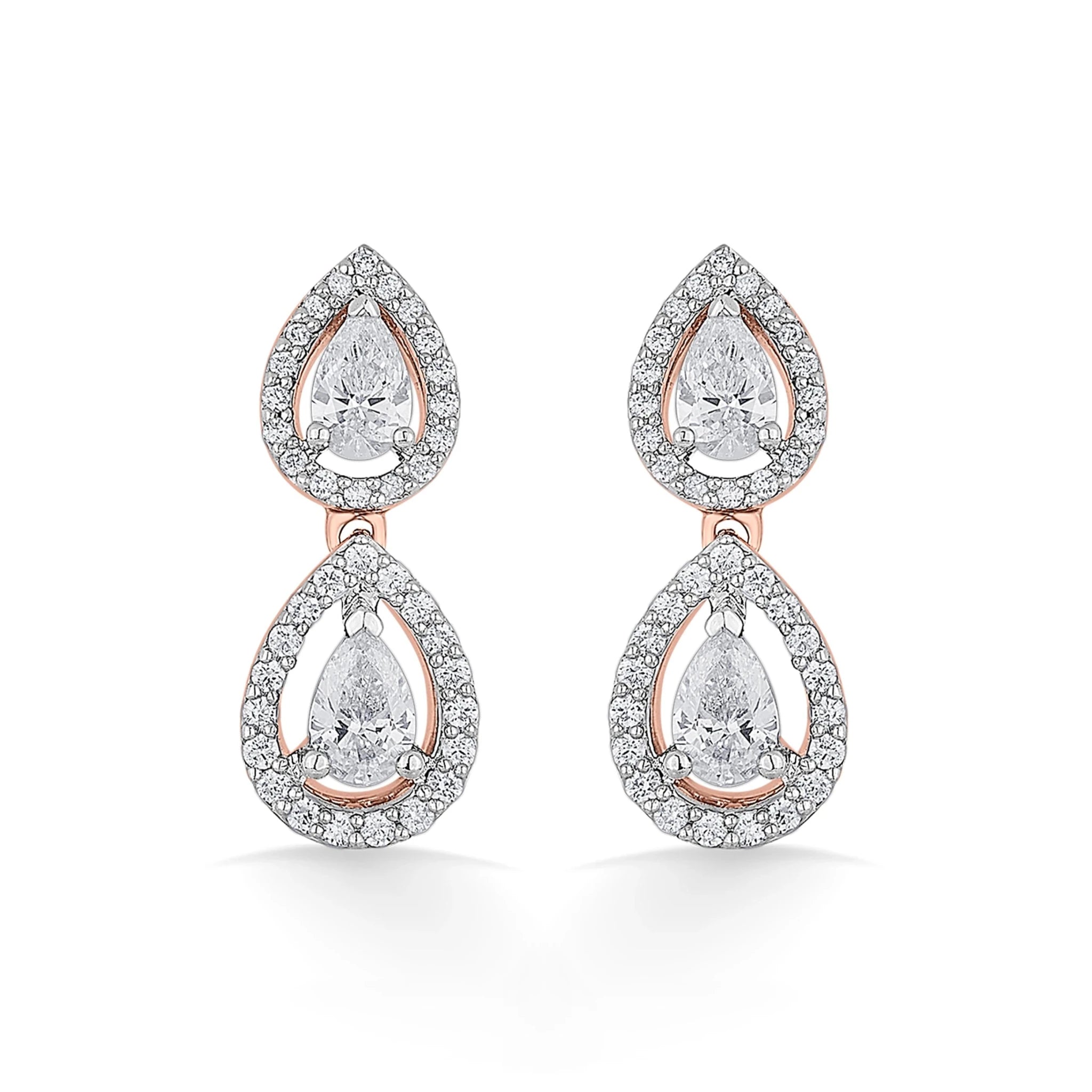 Solitaire Double Dewdrop Elegance - Zen Diamond India