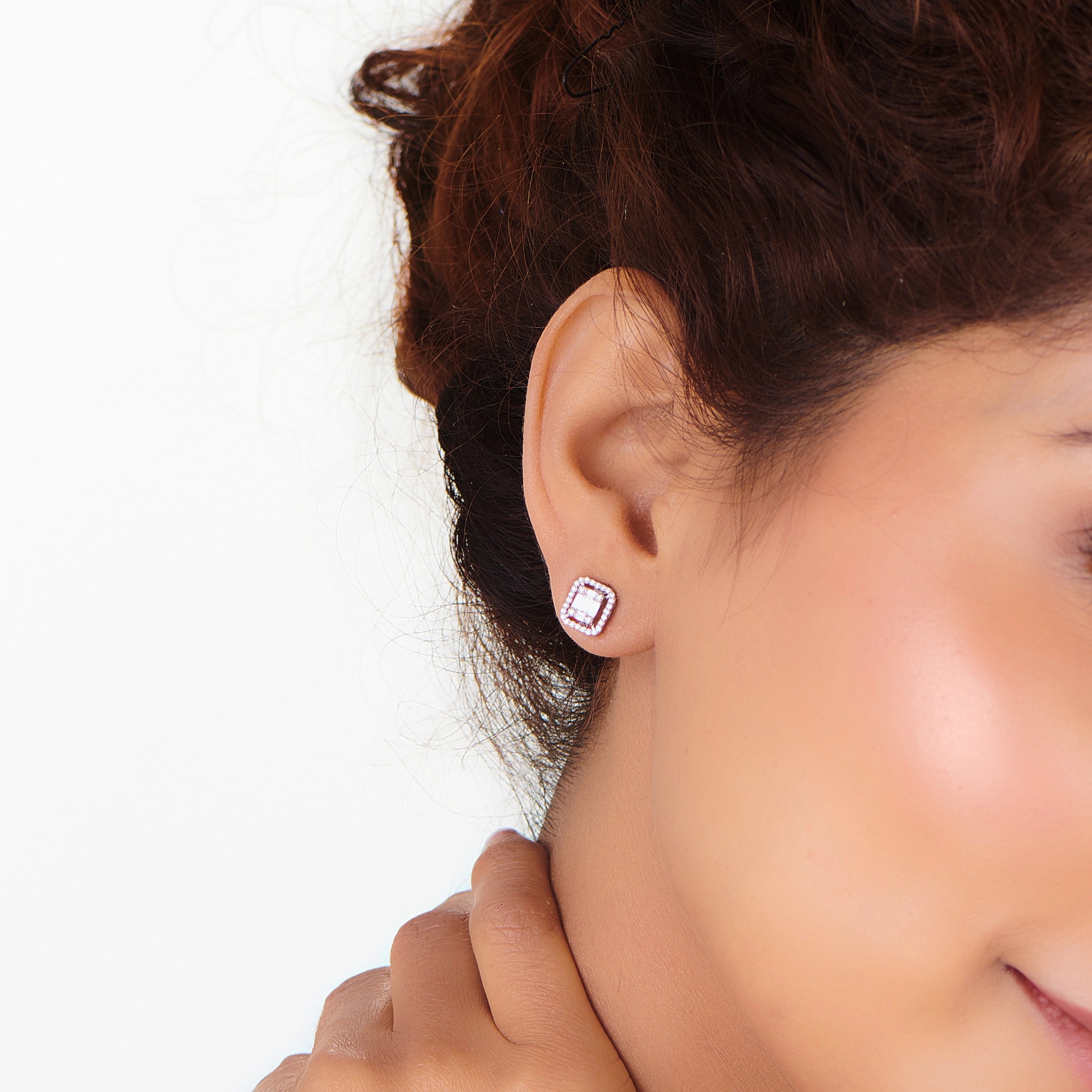 Classic Geometric Glacier Studs - Zen Diamond India