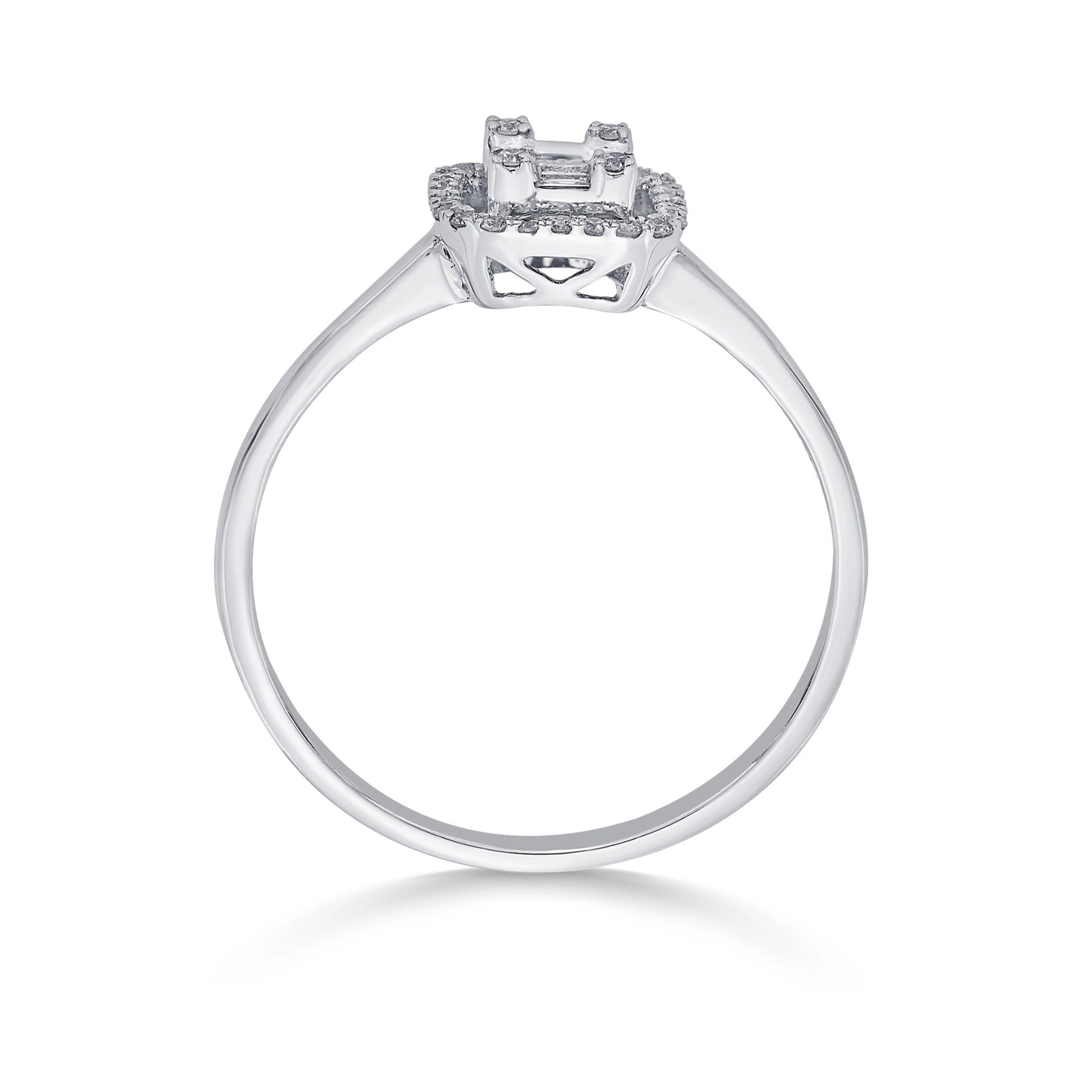 Emerald Allure Halo Diamond Ring