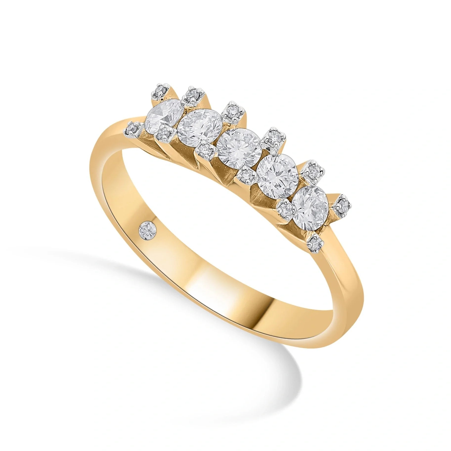 Sassy Golden Starlight Symphony Ring - Zen Diamond India