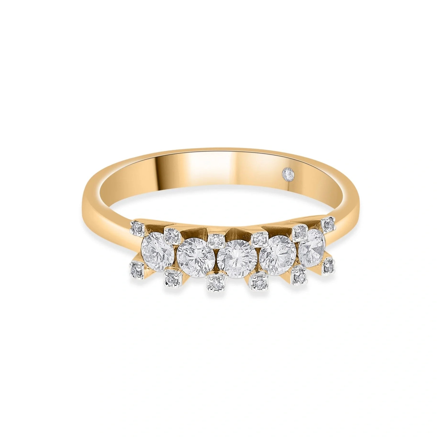 Sassy Golden Starlight Symphony Ring - Zen Diamond India