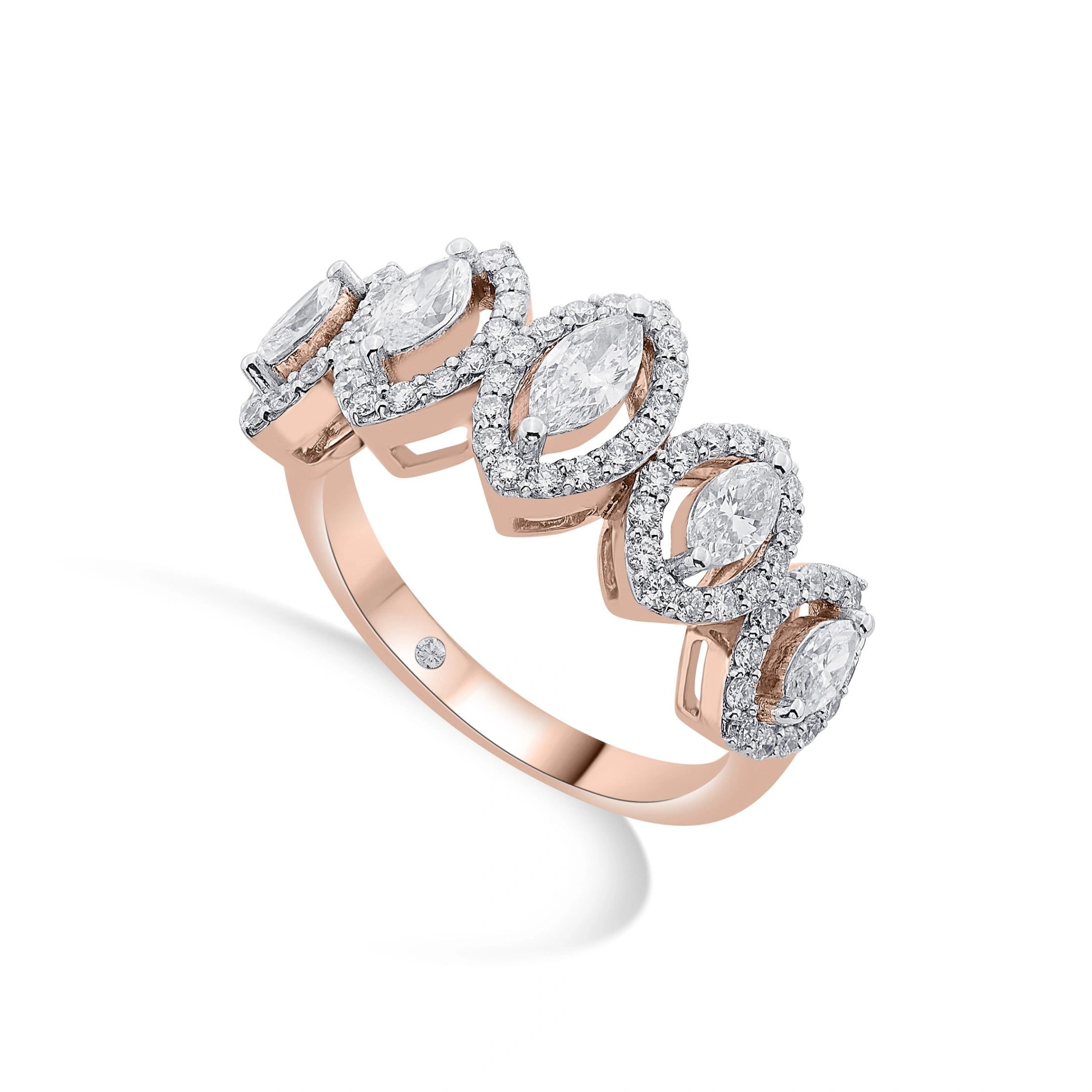 Zen Pirlanta Marquise Petal Crown Ring - Zen Diamond India