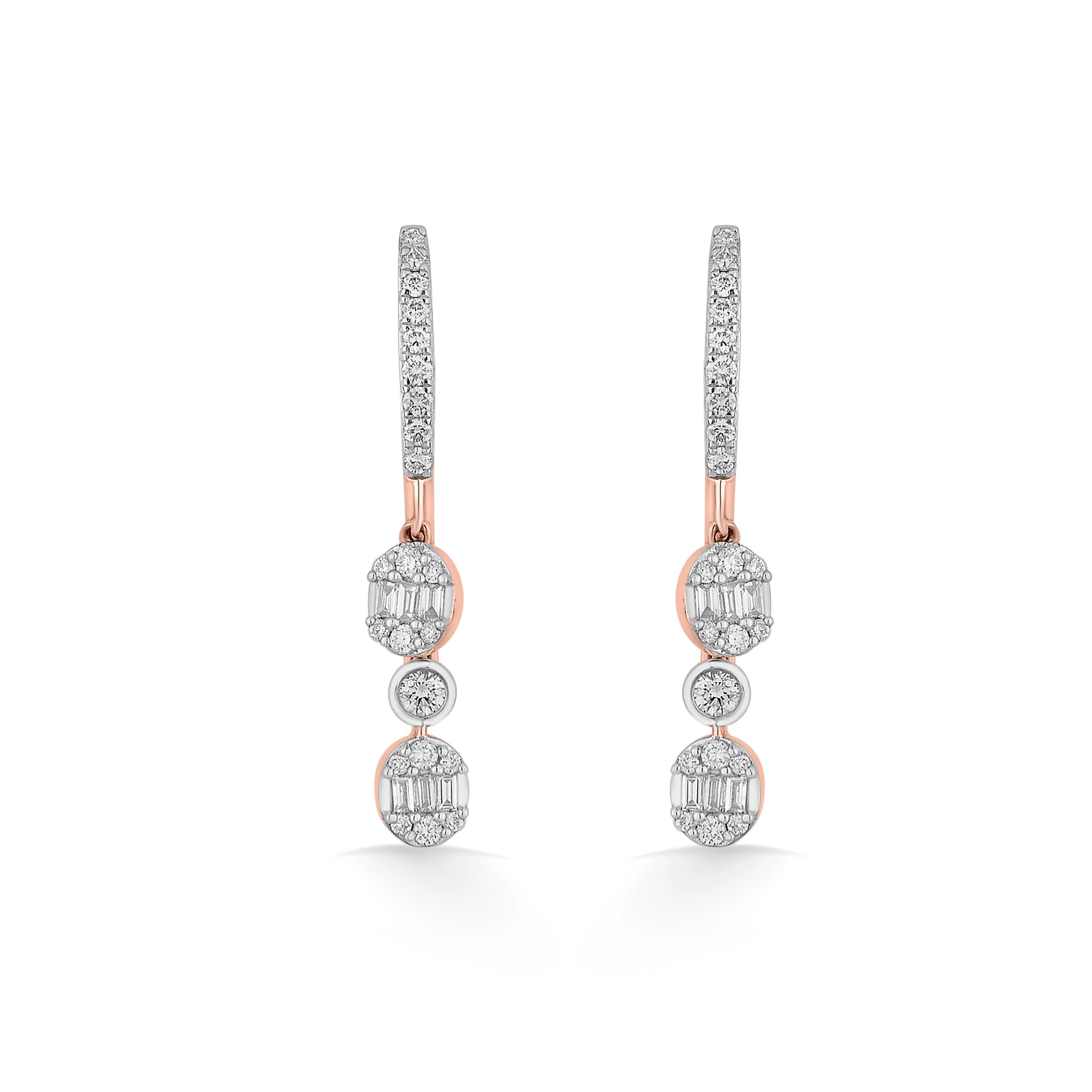 Classic Alternating Radiance Hoops - Zen Diamond India