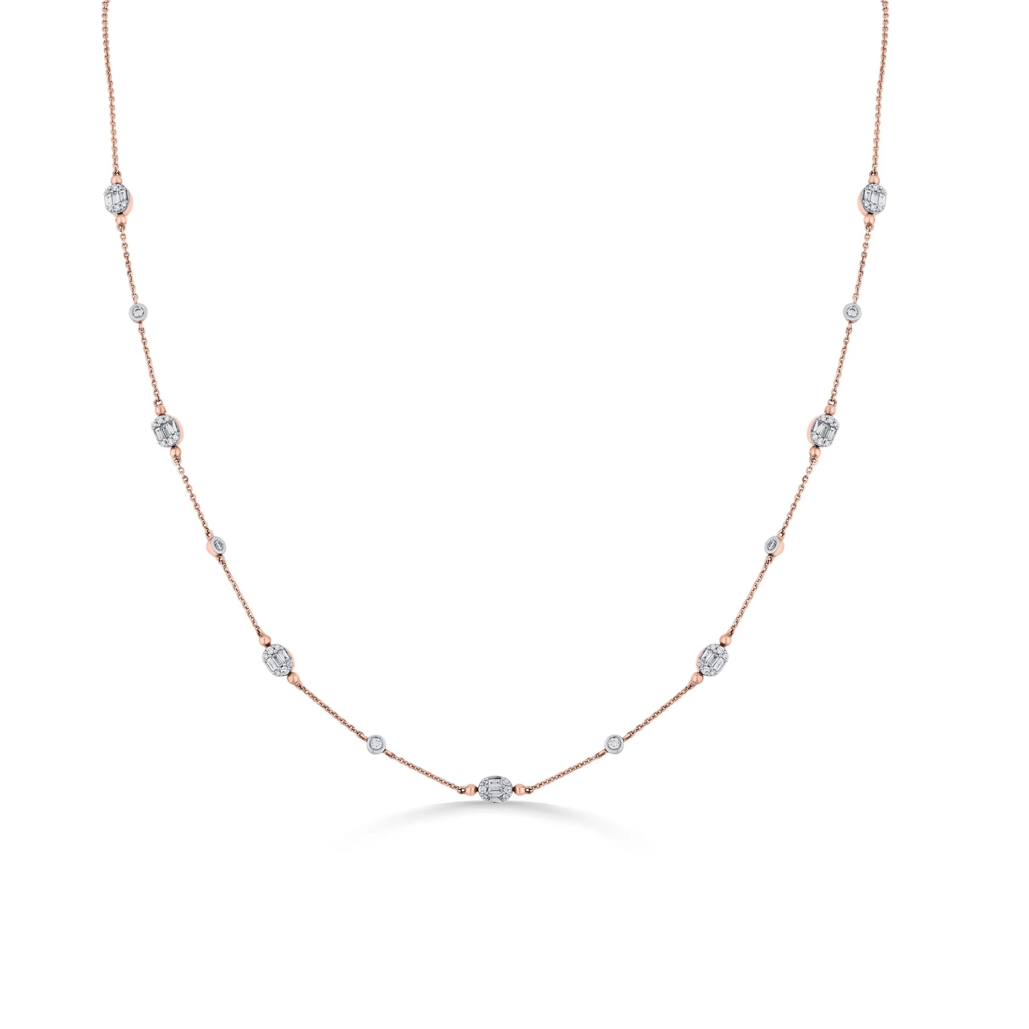 Rosé Starlit Diamond Drift Necklace - Zen Diamond India