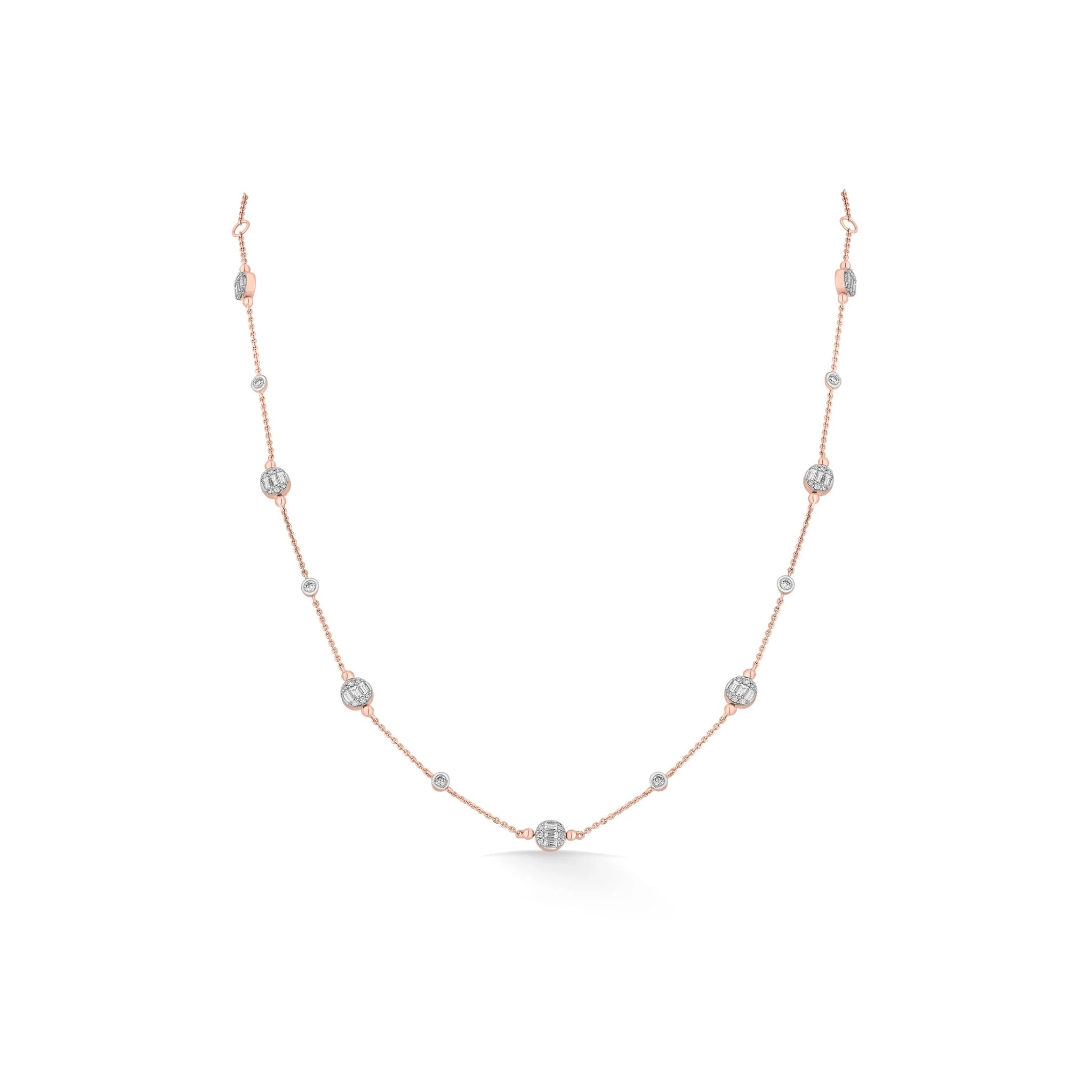 Rosé Orbit Diamond Whisper Necklace - Zen Diamond India