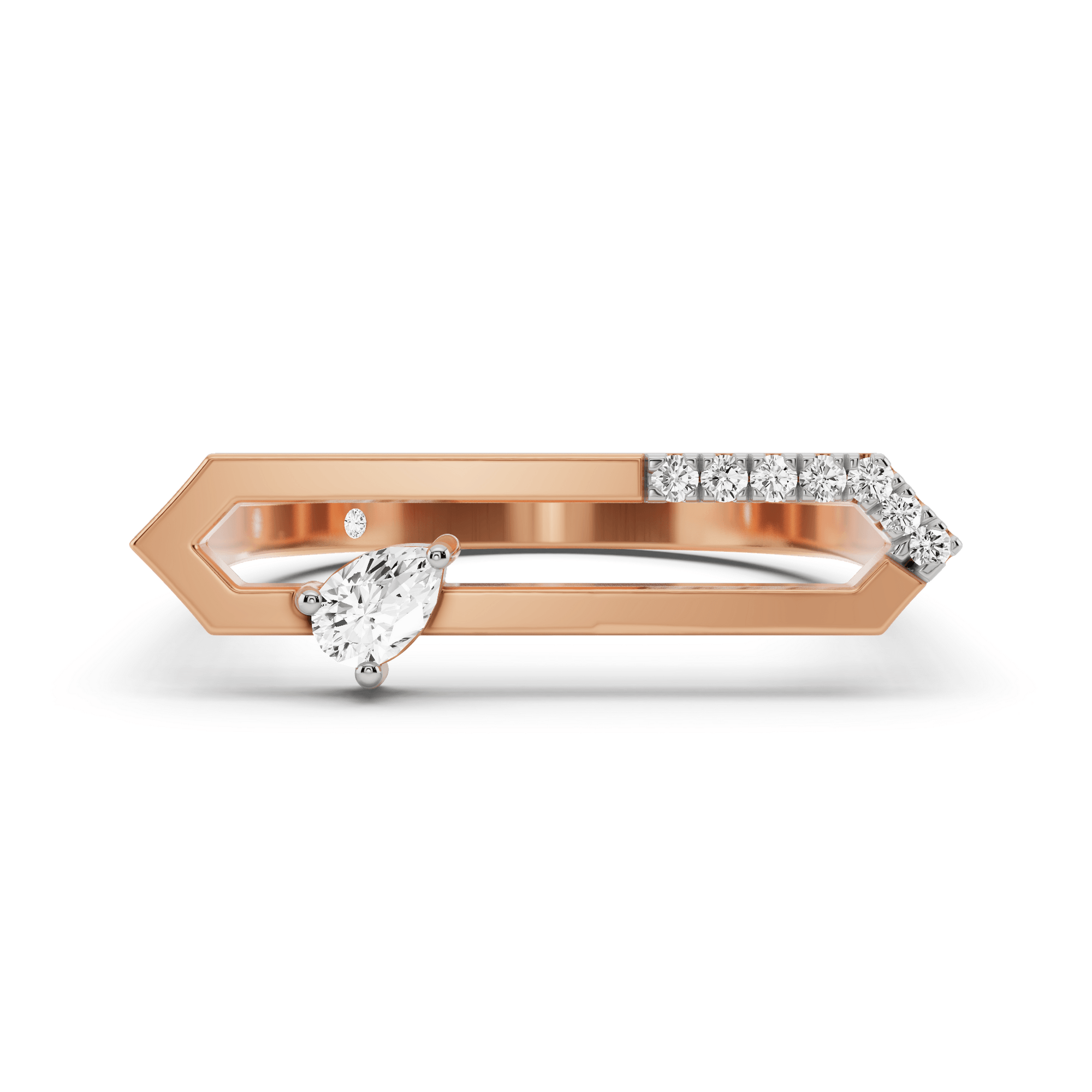 Seven Up Hexagonal Ring