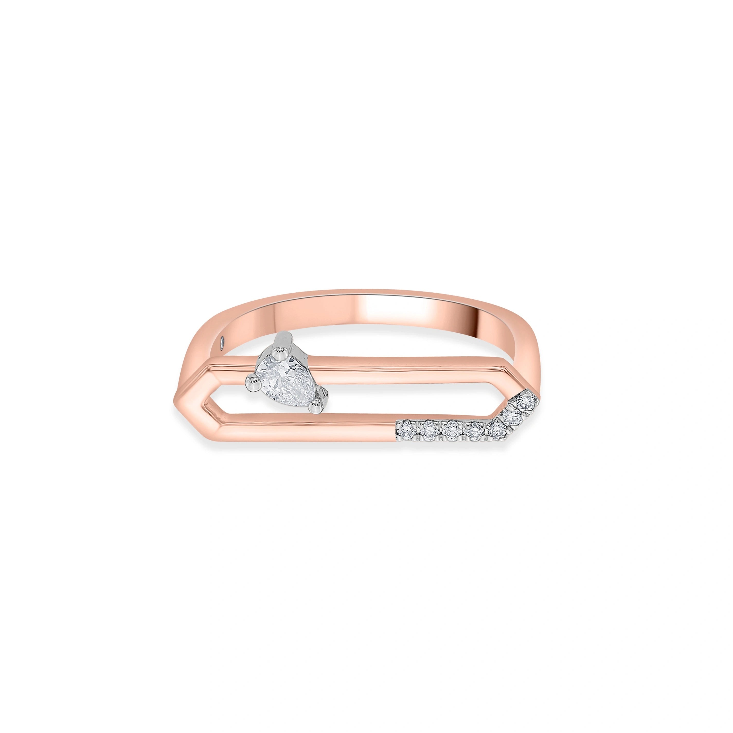 Seven Up Hexagonal Ring - Zen Diamond India