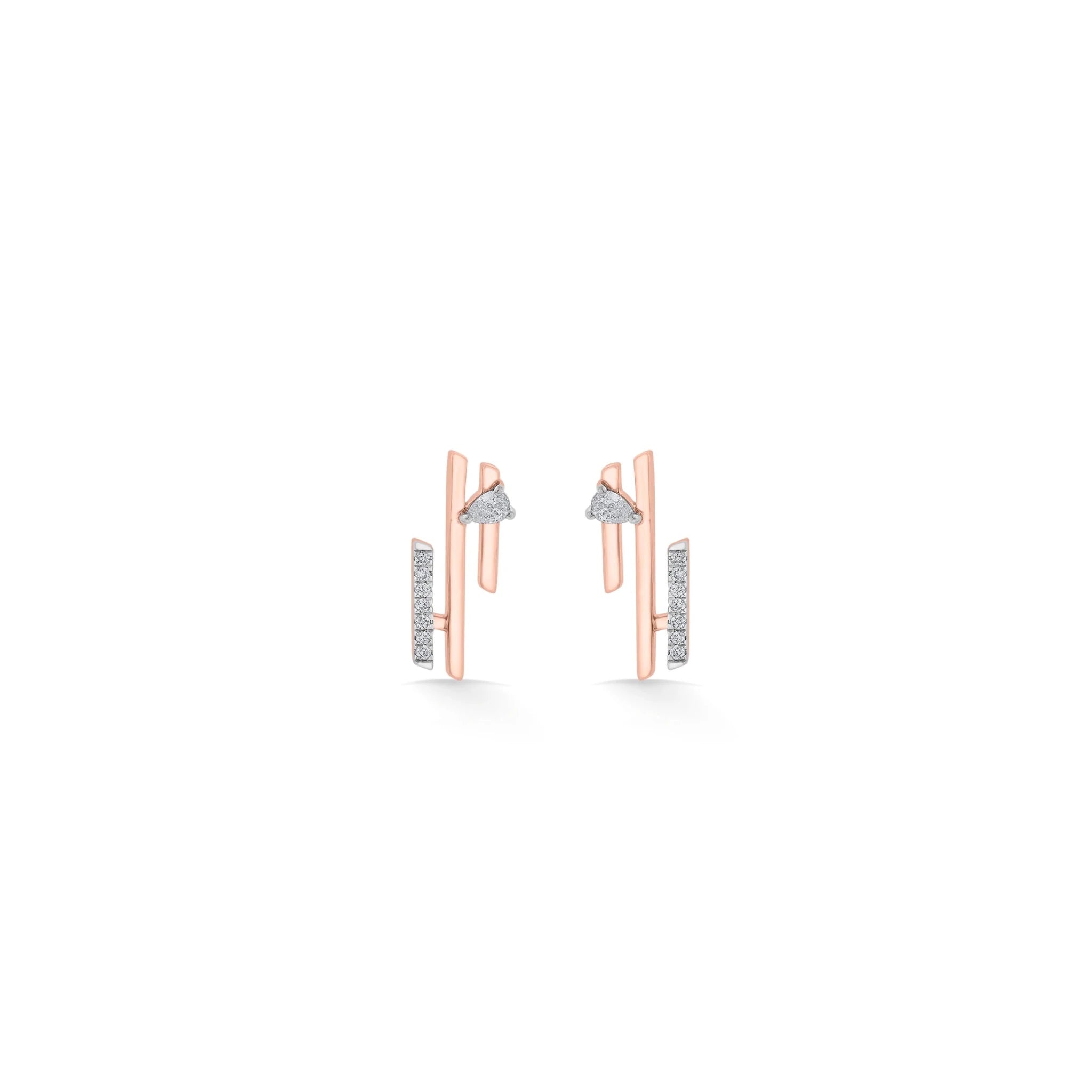Seven Up Tri bar Earring - Zen Diamond India