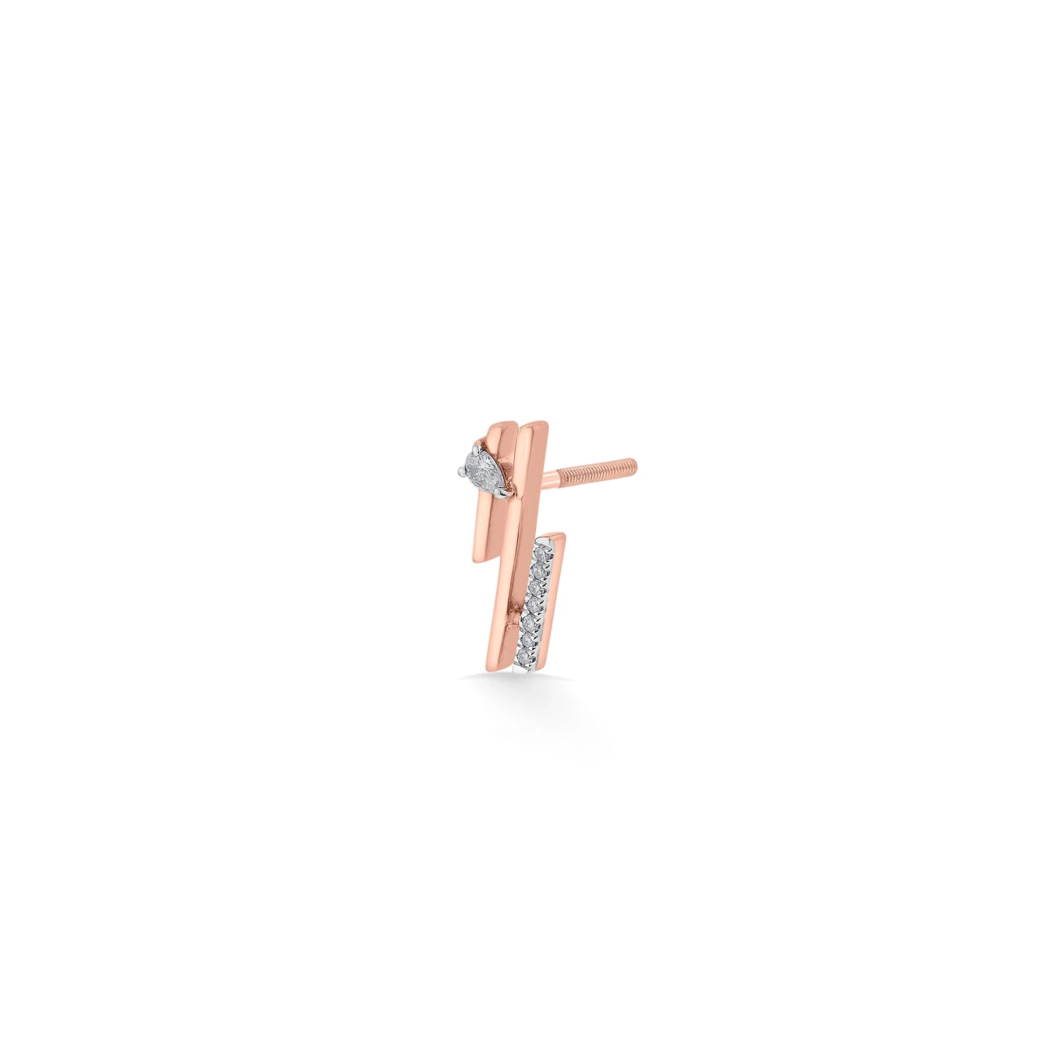 Seven Up Tri bar Earring - Zen Diamond India