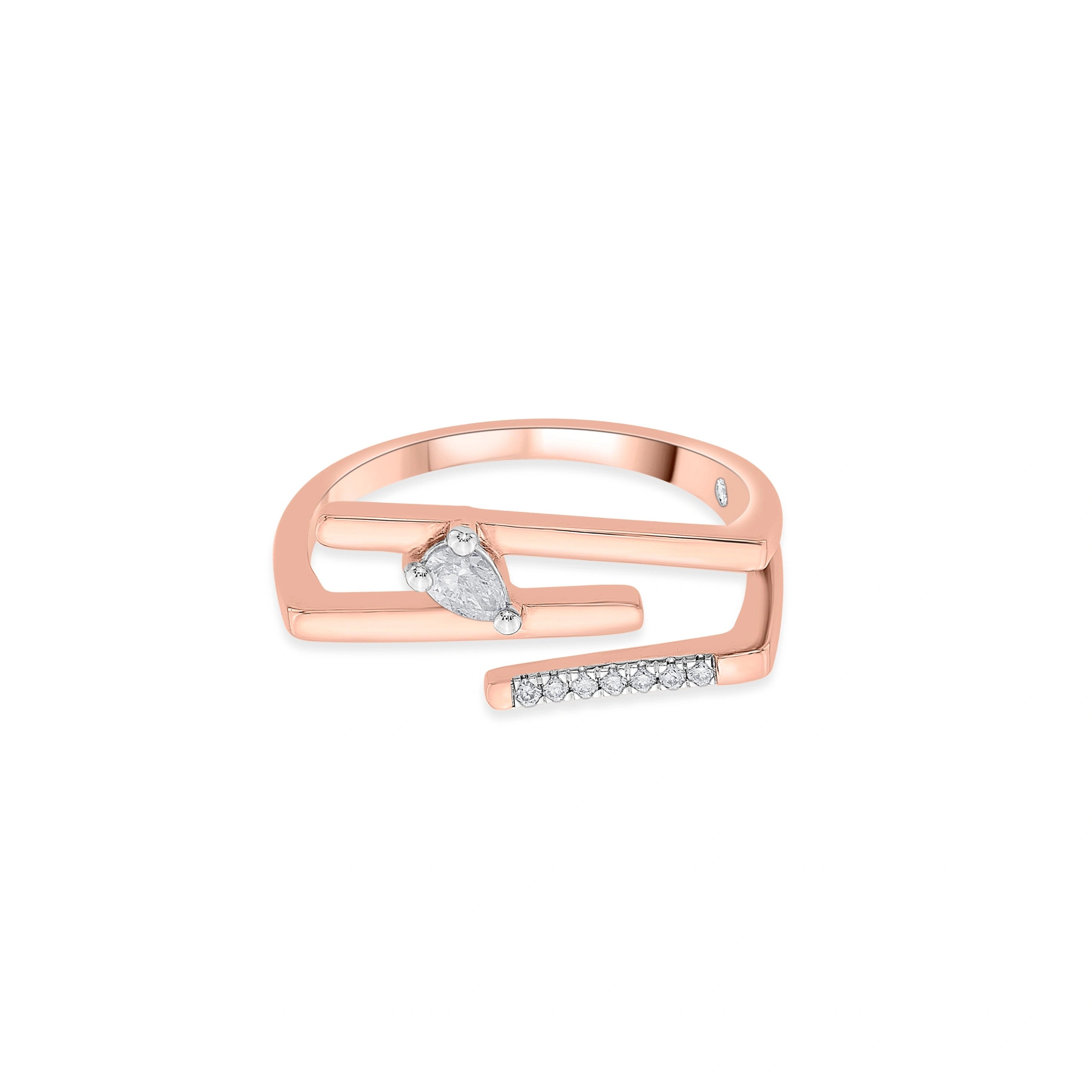 Seven Up Tri bar Ring - Zen Diamond India