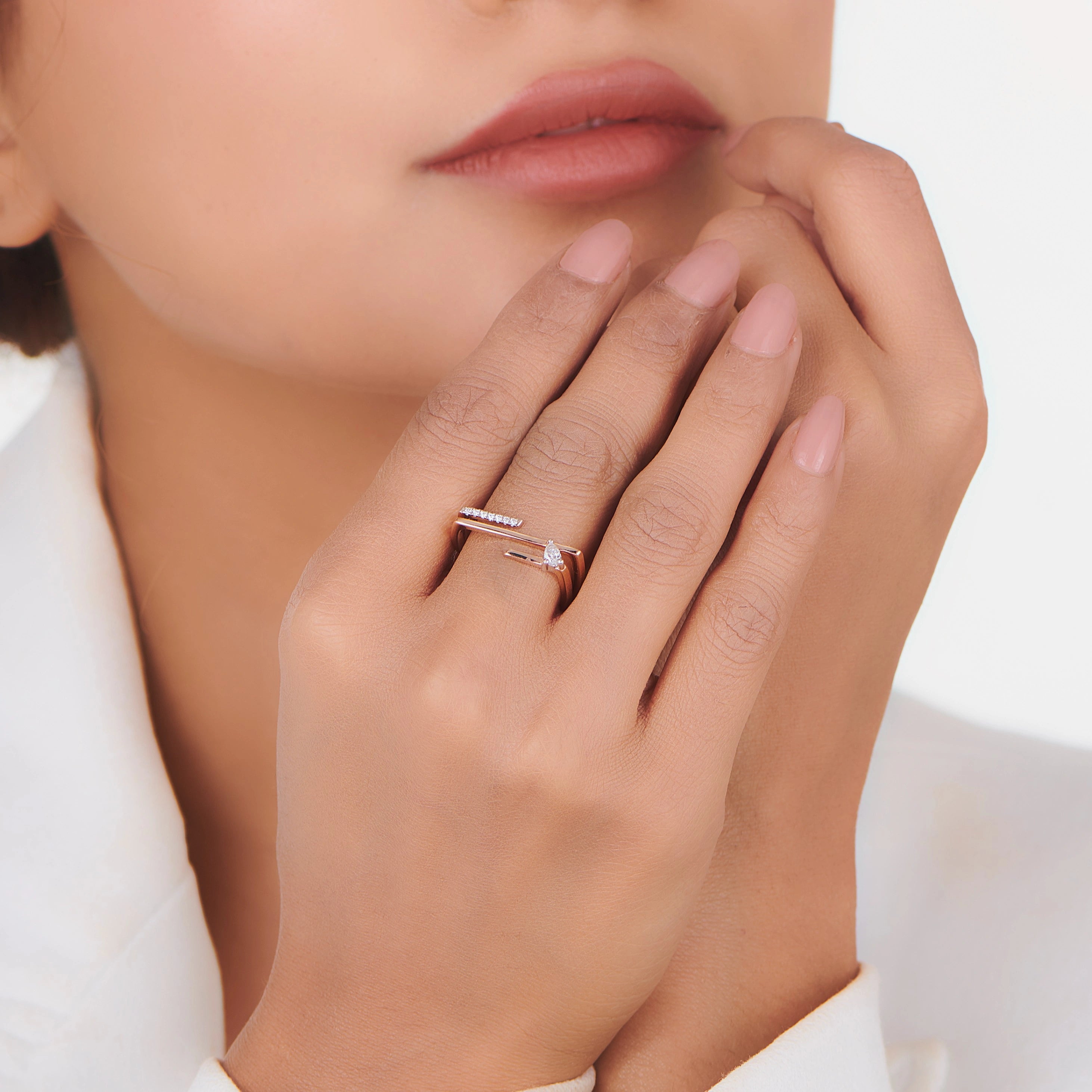 Seven Up Tri bar Ring - Zen Diamond India