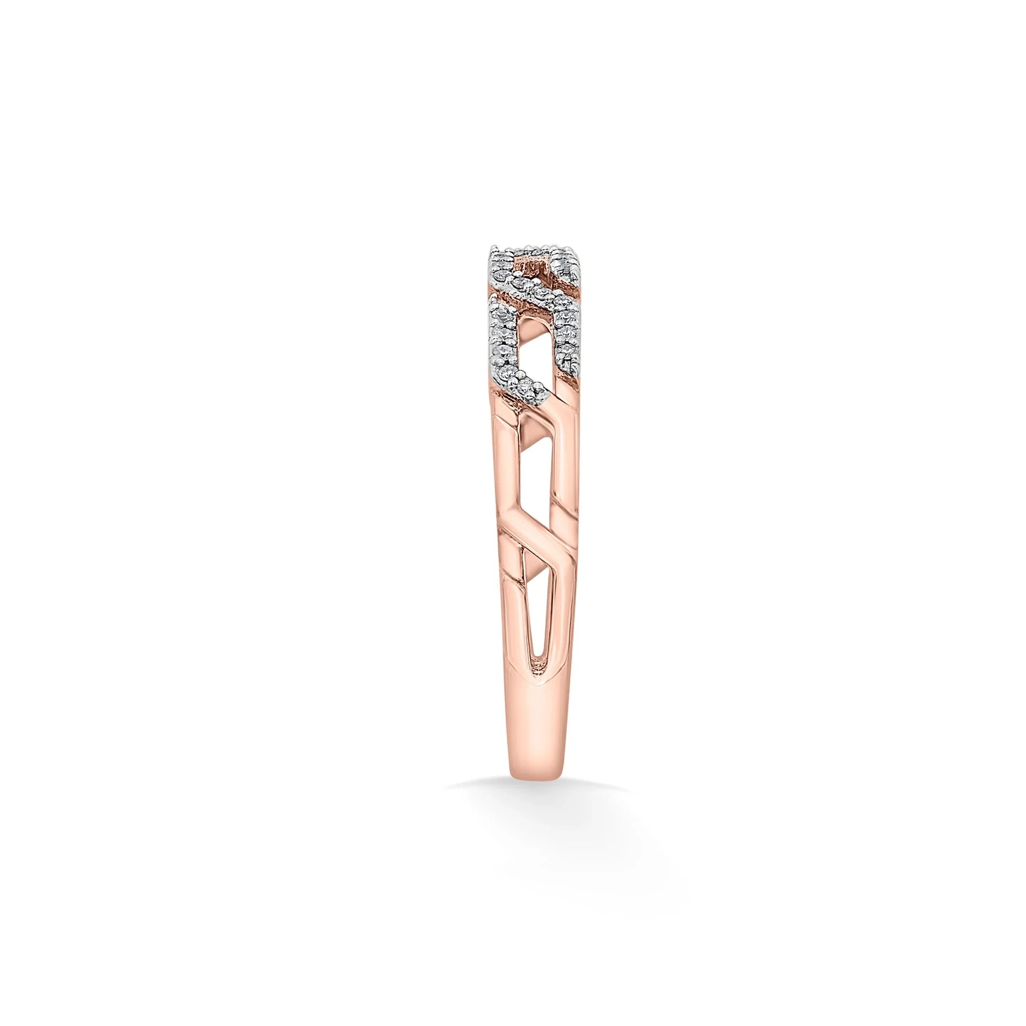 Cuban Grid Glimmer Ring - Zen Diamond India