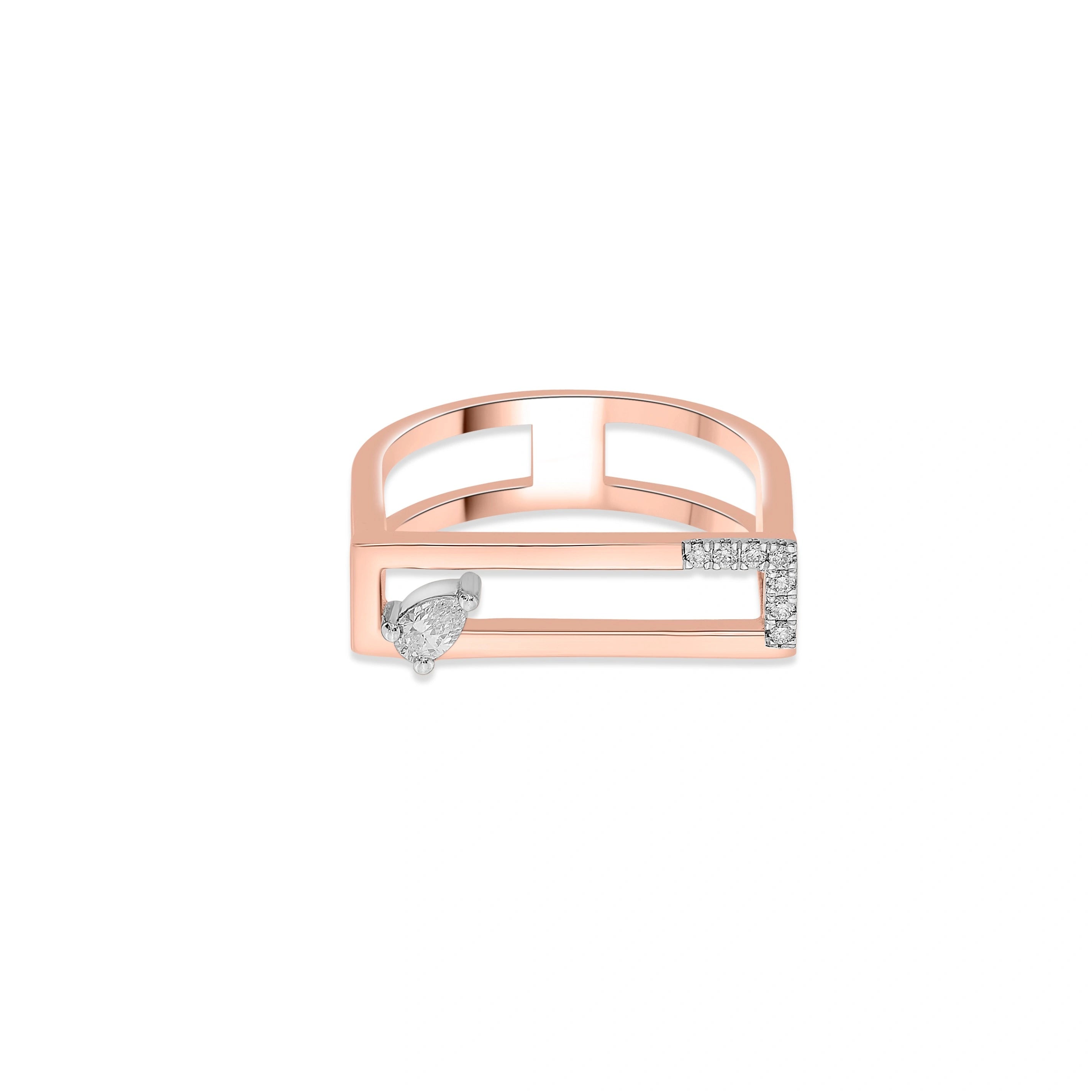 Seven Up Rectilinear Ring - Zen Diamond India
