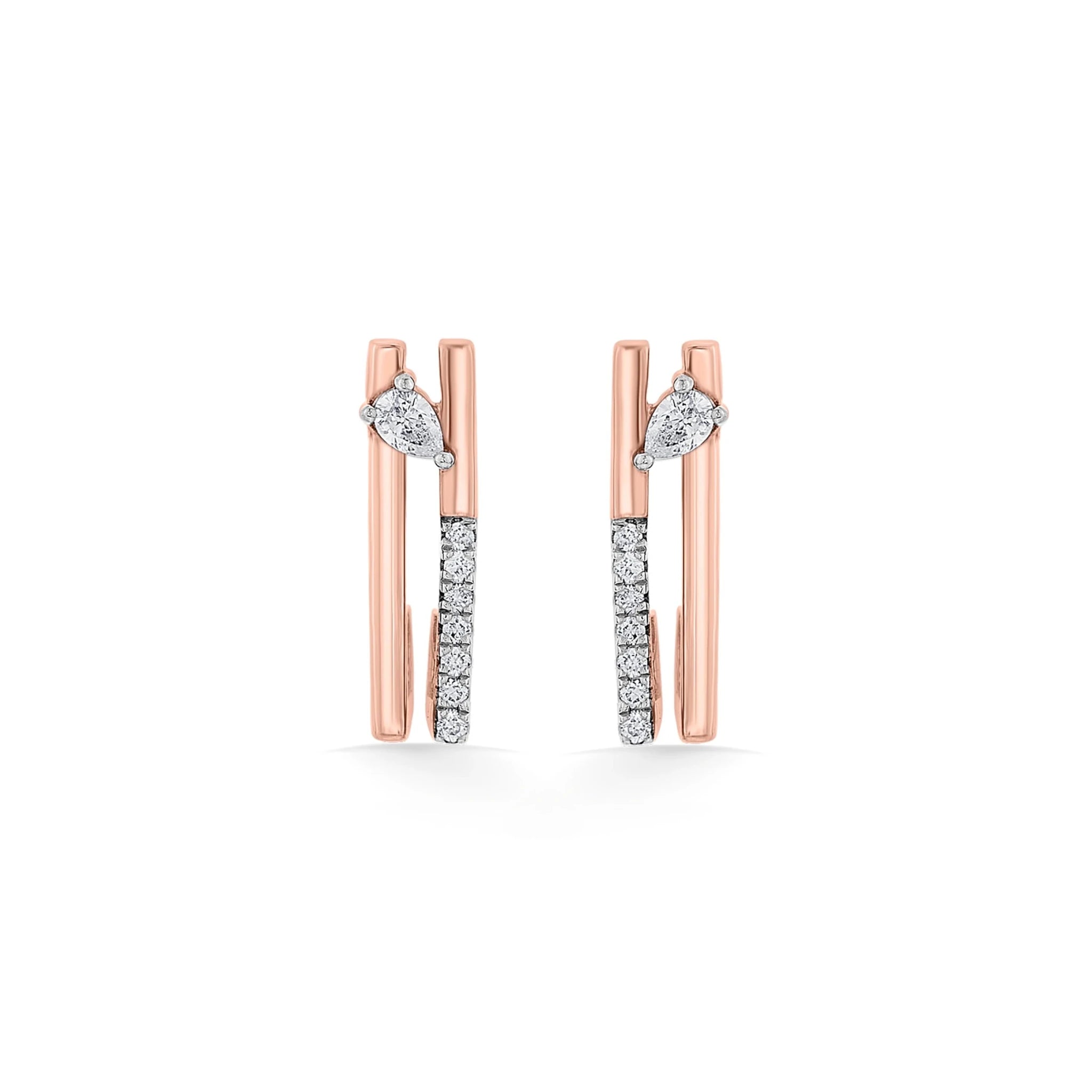 Seven Up Abstract Bar Earrings - Zen Diamond India