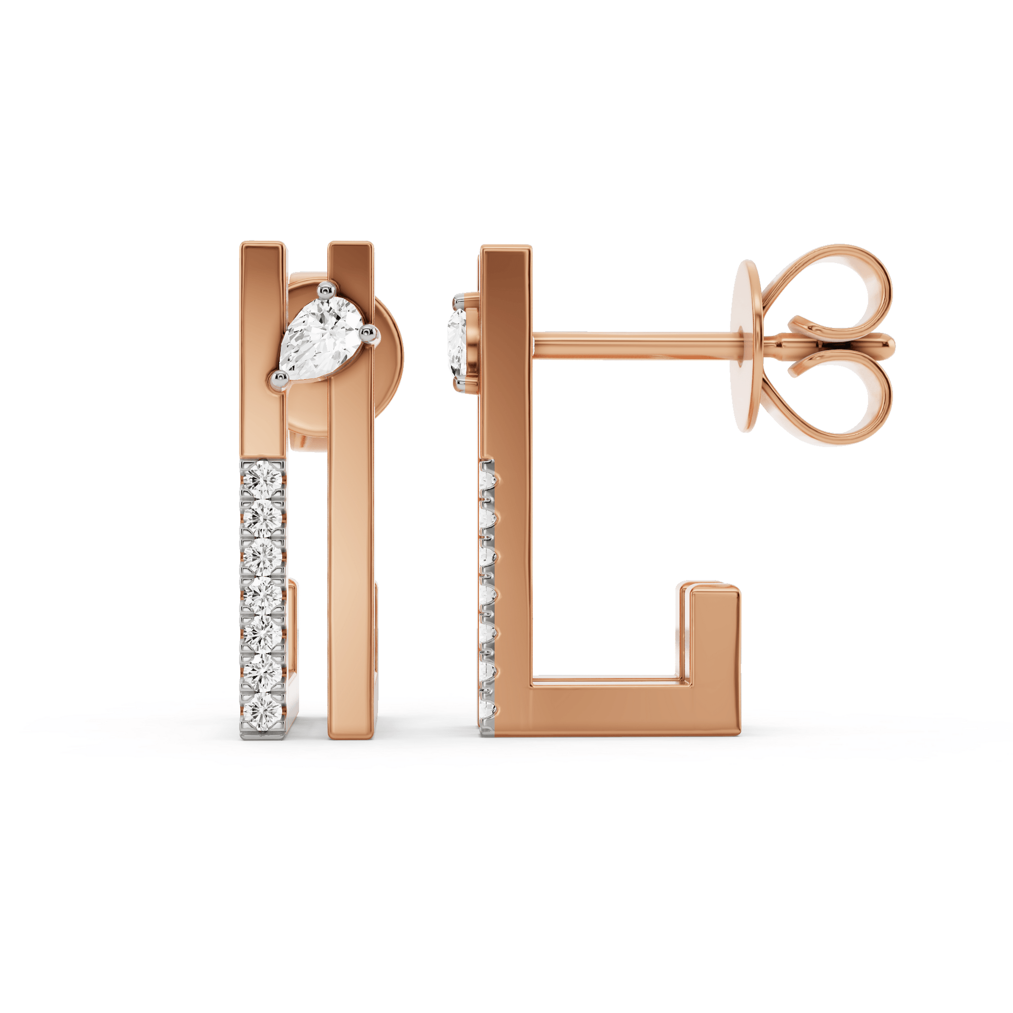Seven Up Abstract Bar Earrings