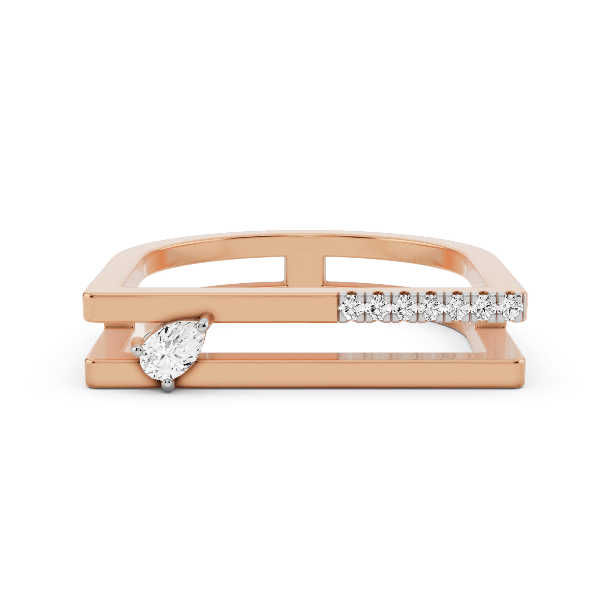Seven Up Abstract Bar Ring