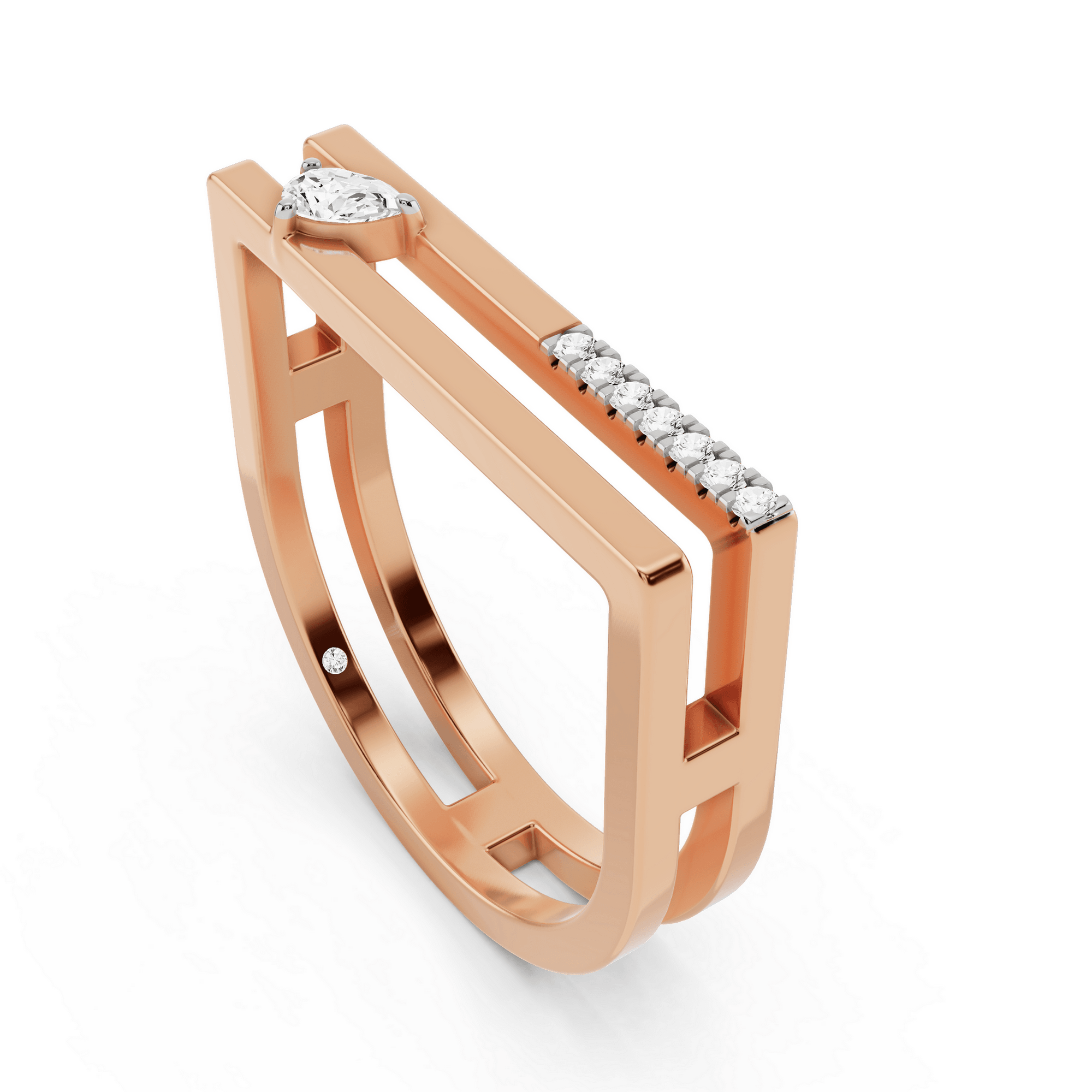 Seven Up Abstract Bar Ring