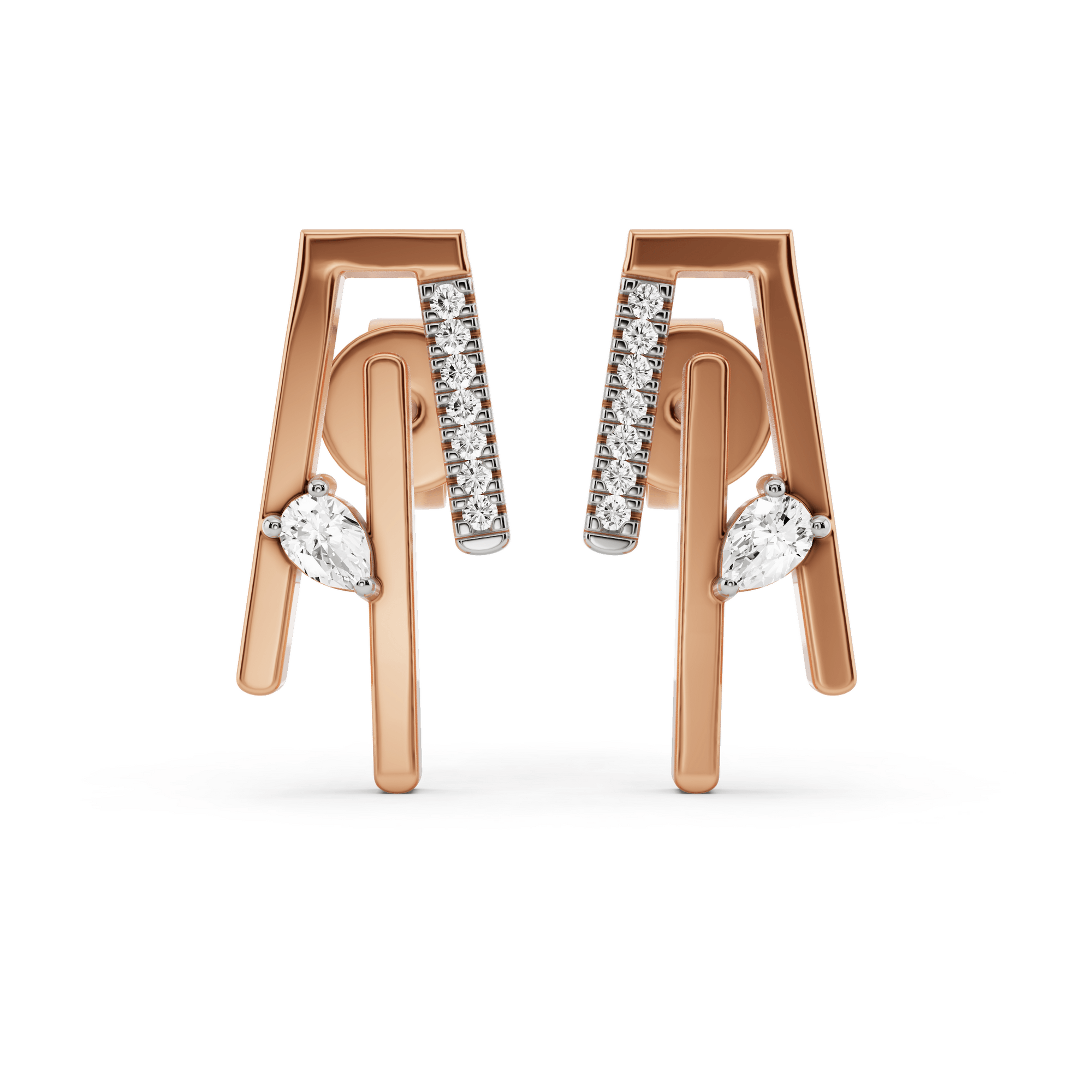 Seven Up Abstract Tri Bar Earring