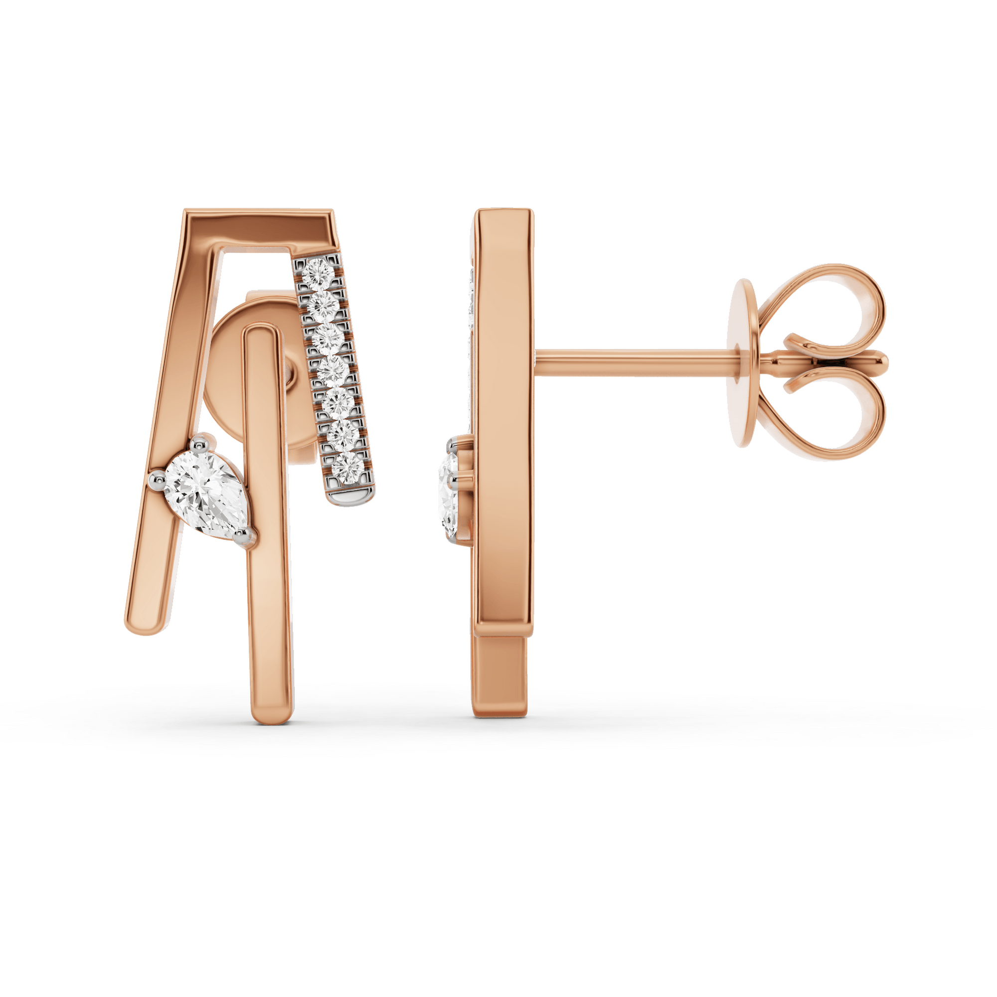 Seven Up Abstract Tri Bar Earring