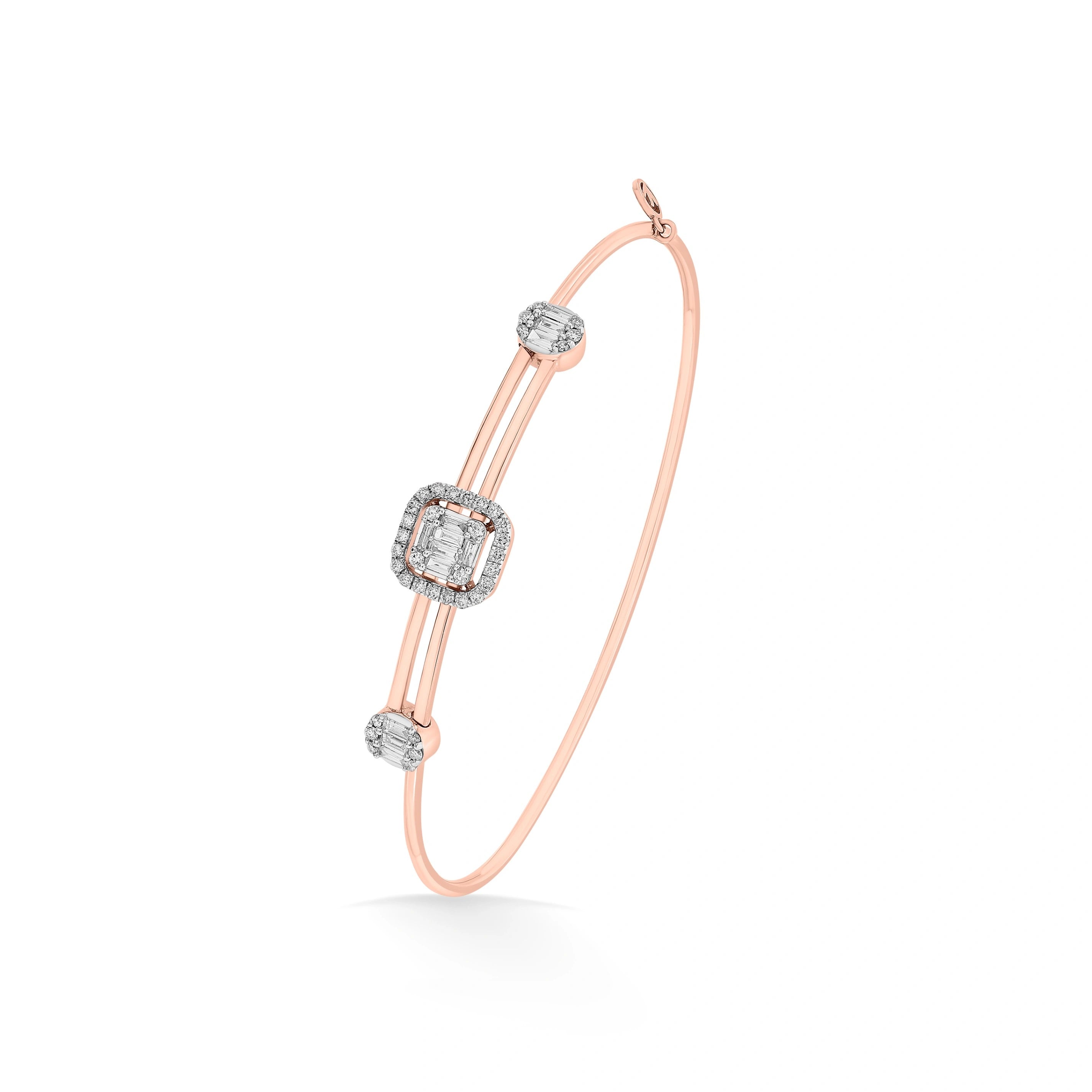 Modern Geometric Trinity Bracelet - Zen Diamond India