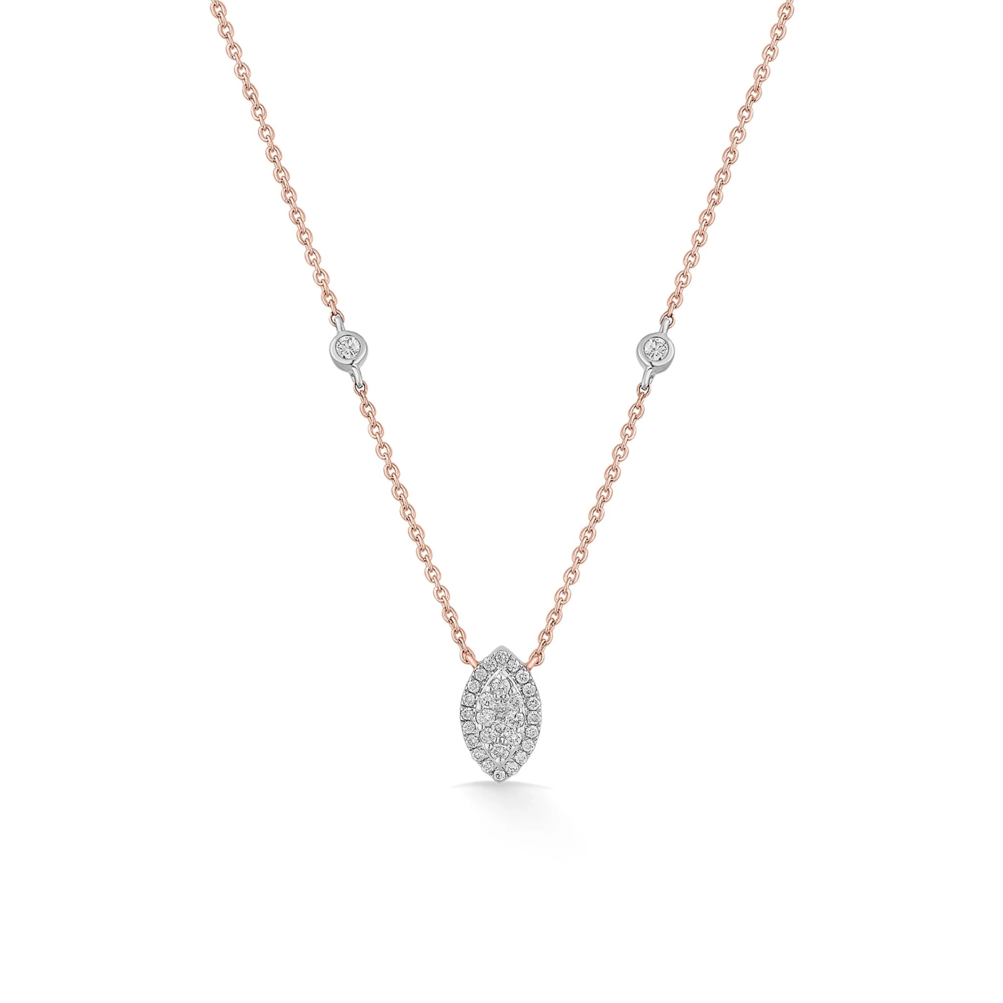 Marquise Majesty Deck Up Diamond Necklace - Zen Diamond India