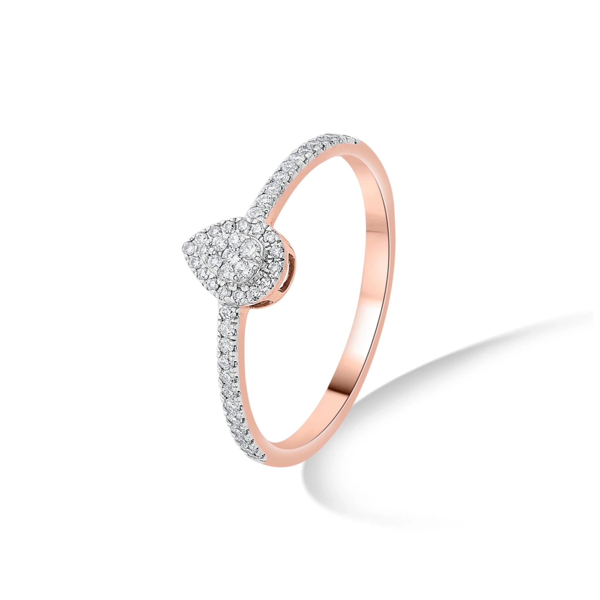 Glittering Teardrop Glow Ring - Zen Diamond India
