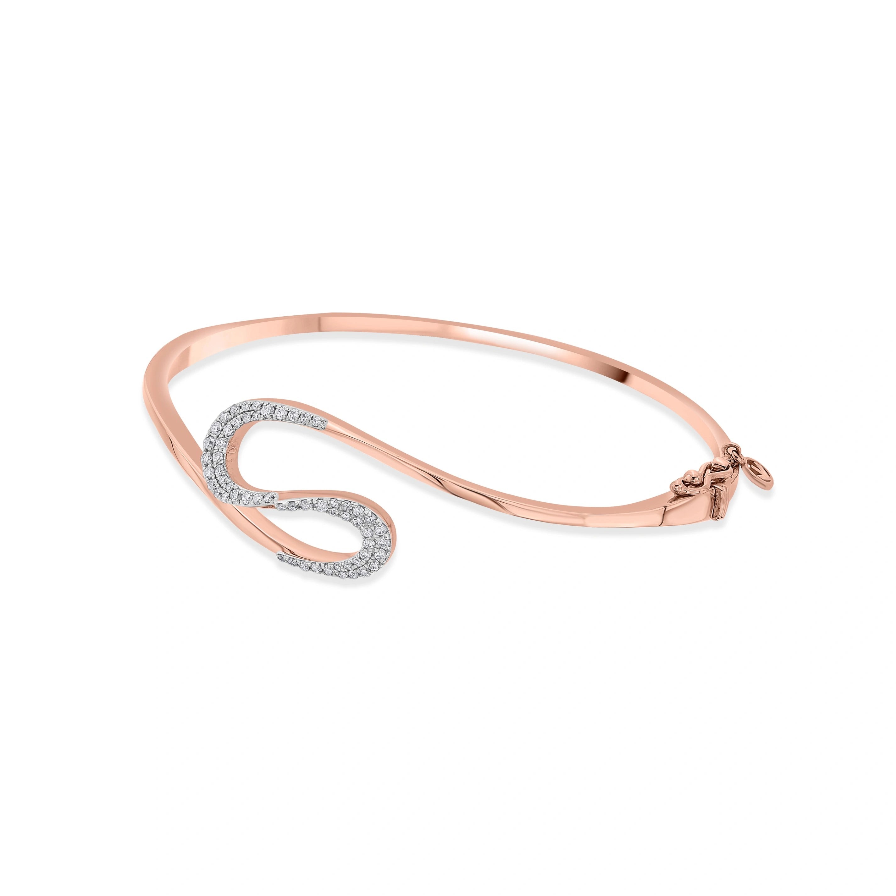 Sassy S - Curve Diamond Sparkle Bracelet - Zen Diamond India