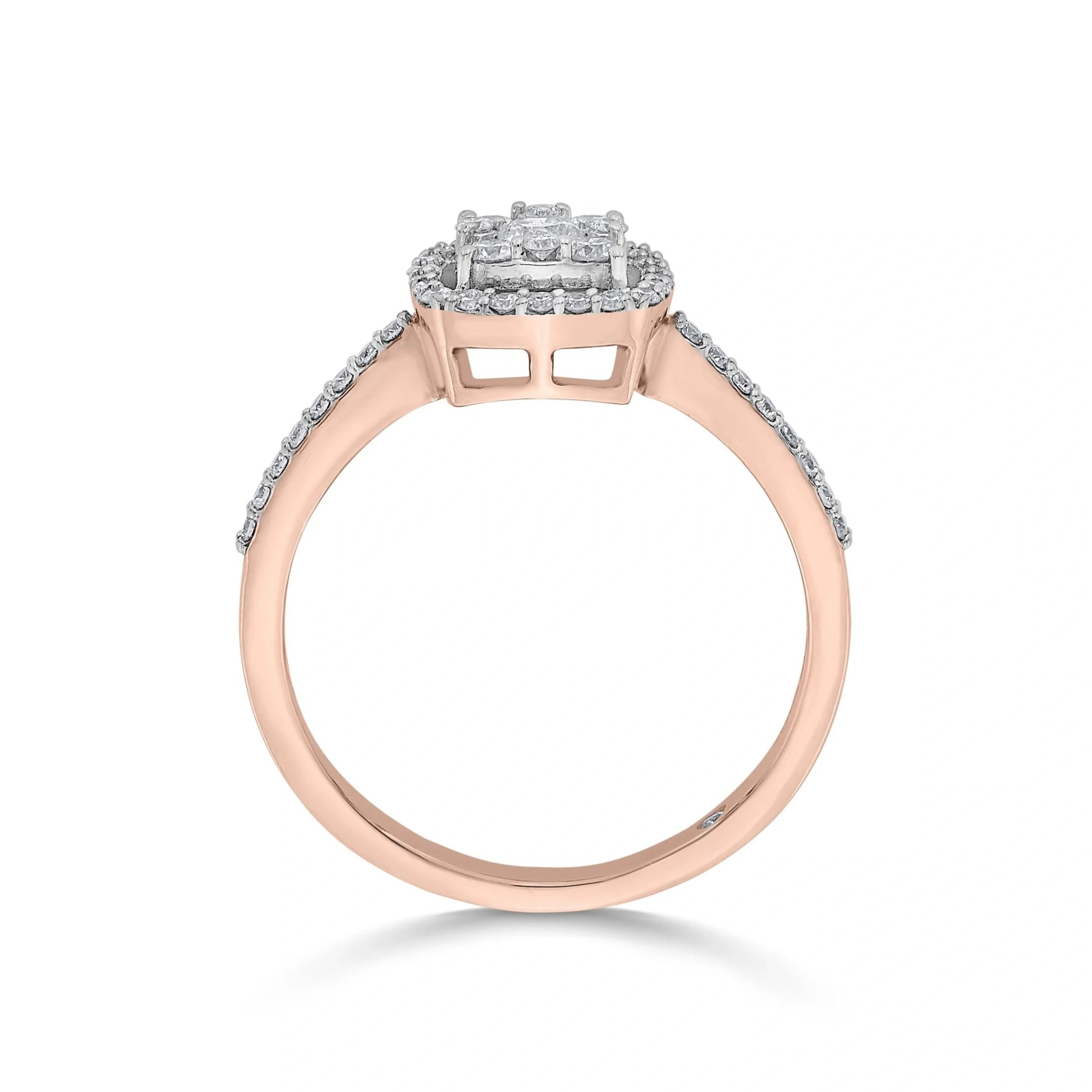 Sassy Spark Halo Ring - Zen Diamond India