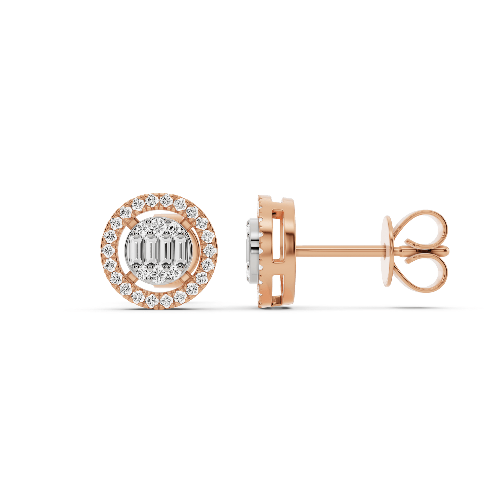 Signature Extra Small Round Pave Solitaire Earrings